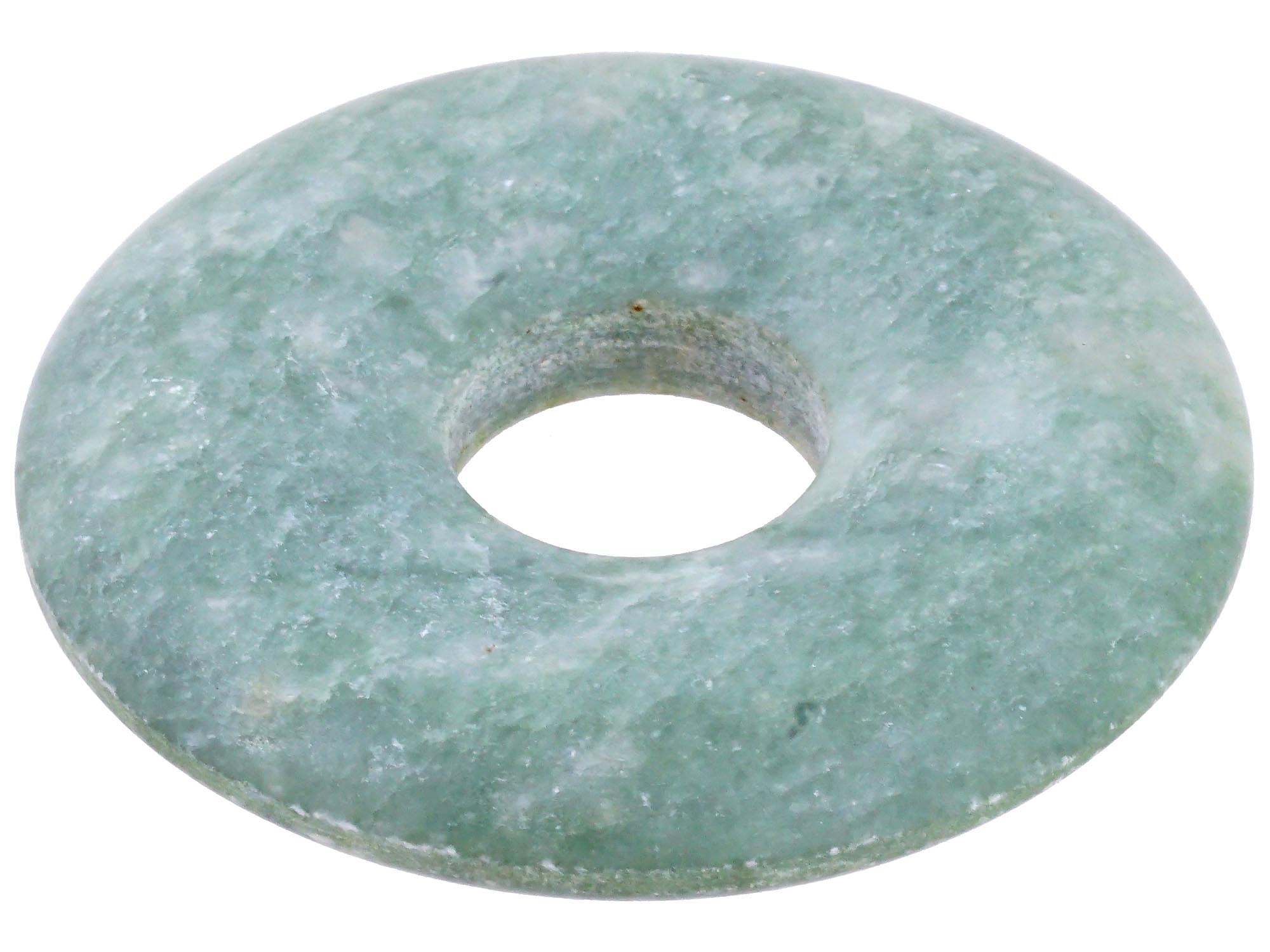 ANTIQUE CHINESE QING CARVED JADEITE BI DISC PIC-0