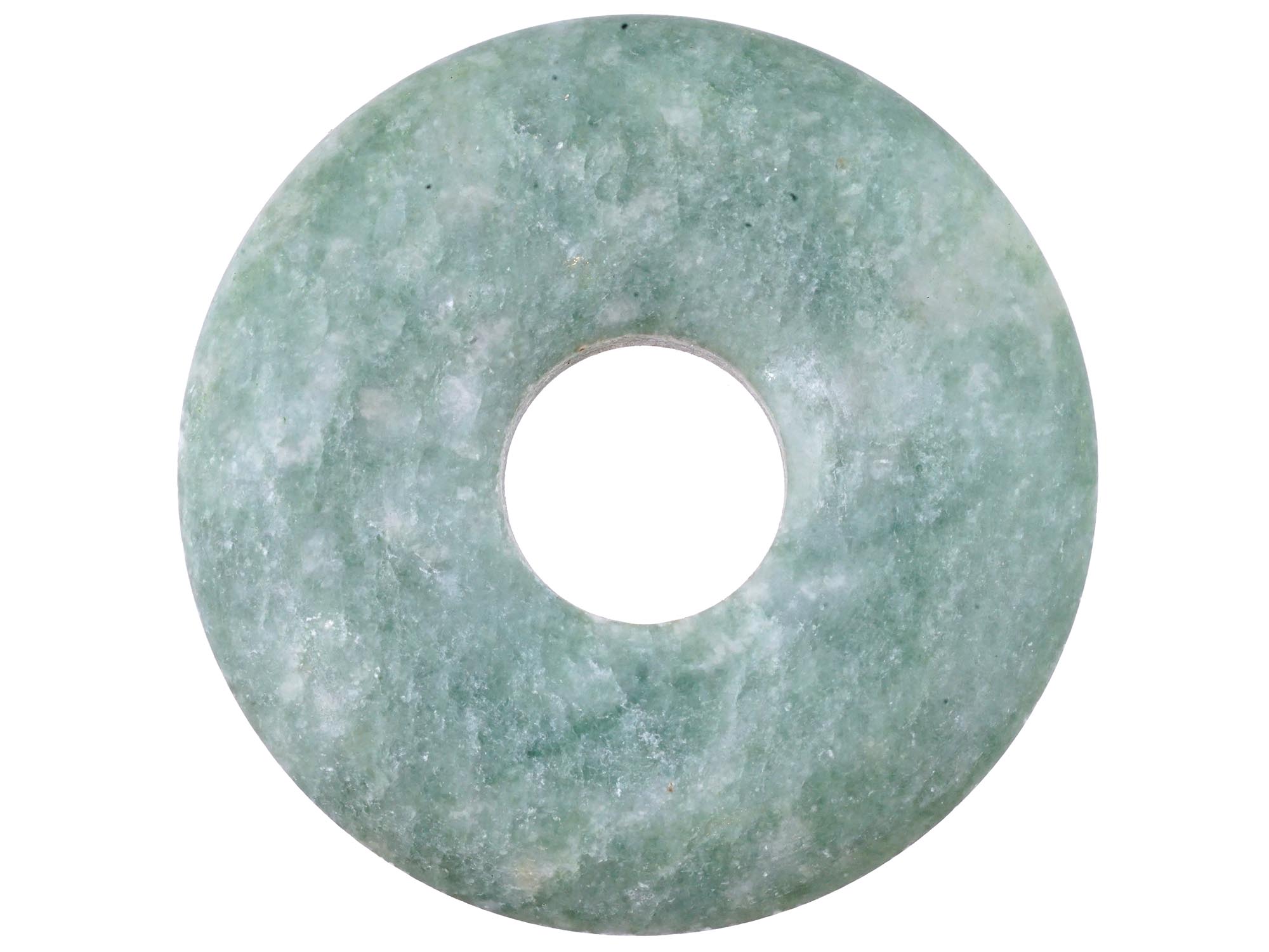 ANTIQUE CHINESE QING CARVED JADEITE BI DISC PIC-2