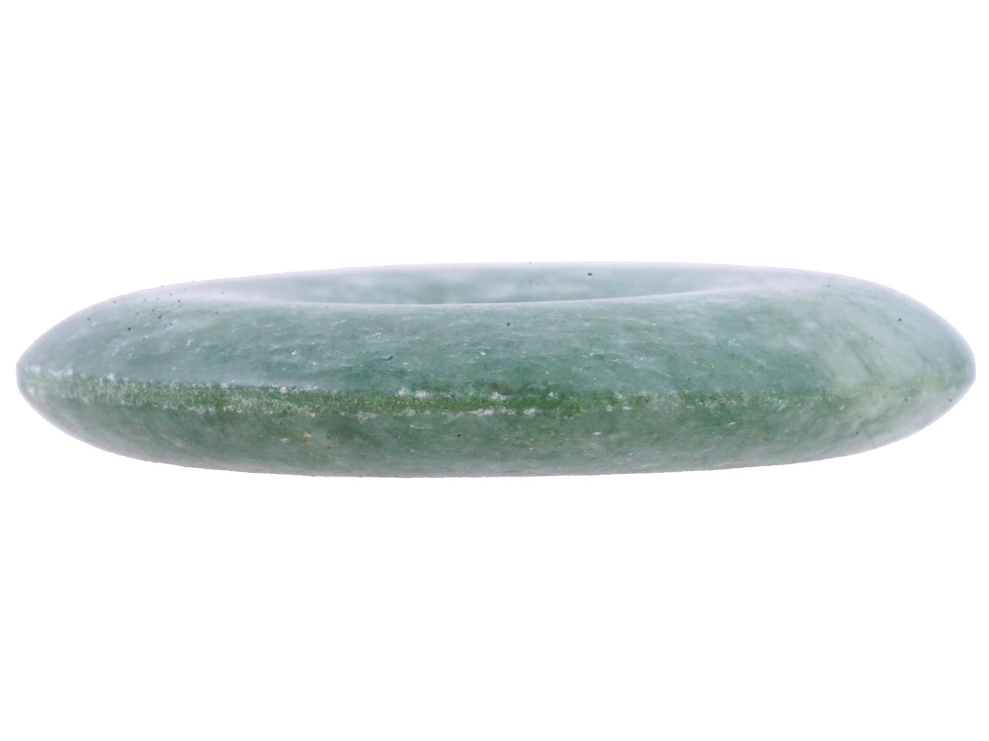 ANTIQUE CHINESE QING CARVED JADEITE BI DISC PIC-1