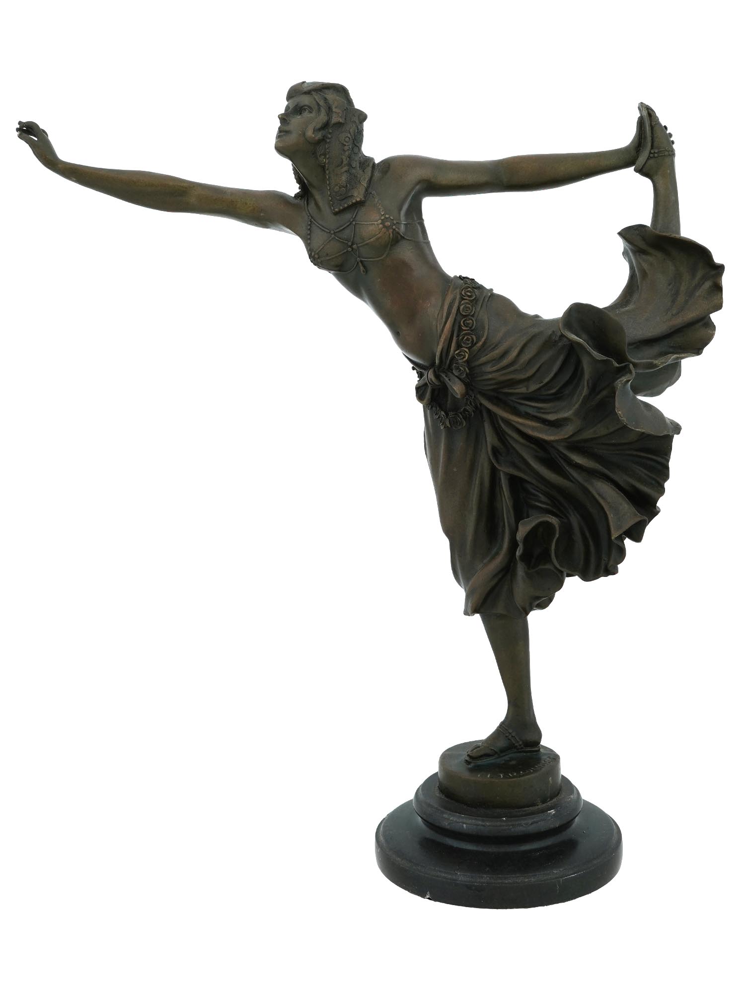 FRENCH DANCER BRONZE SCULPTURE AFTER CLAIRE COLINET PIC-1