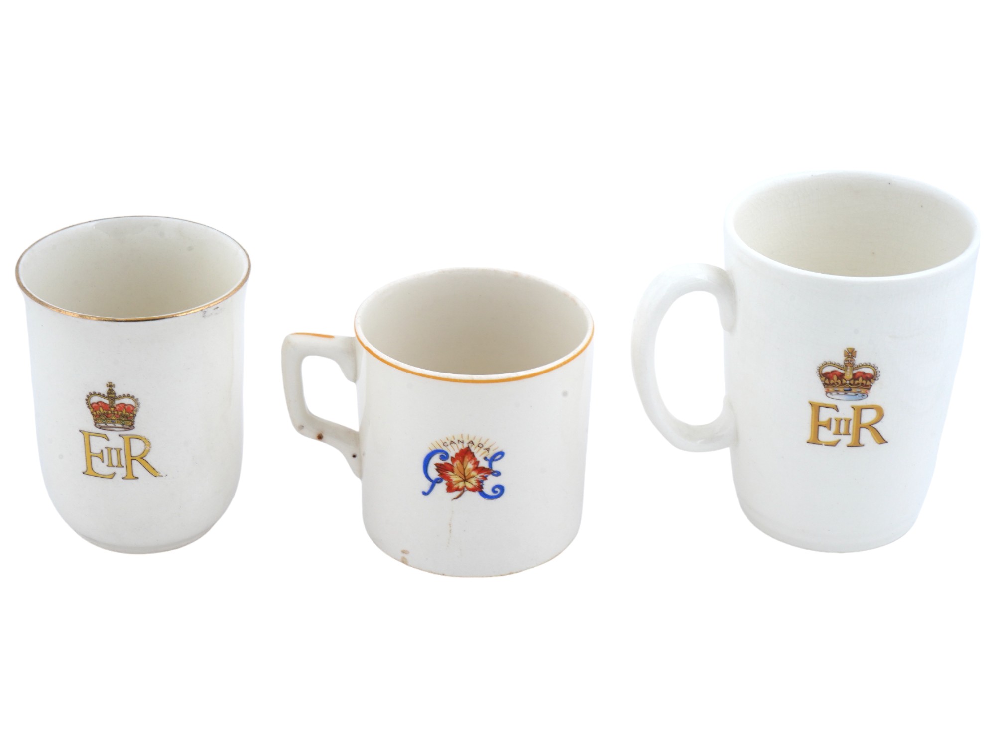 ENGLISH QUEEN ELIZABETH KING GEORGE PLATE AND CUPS PIC-3