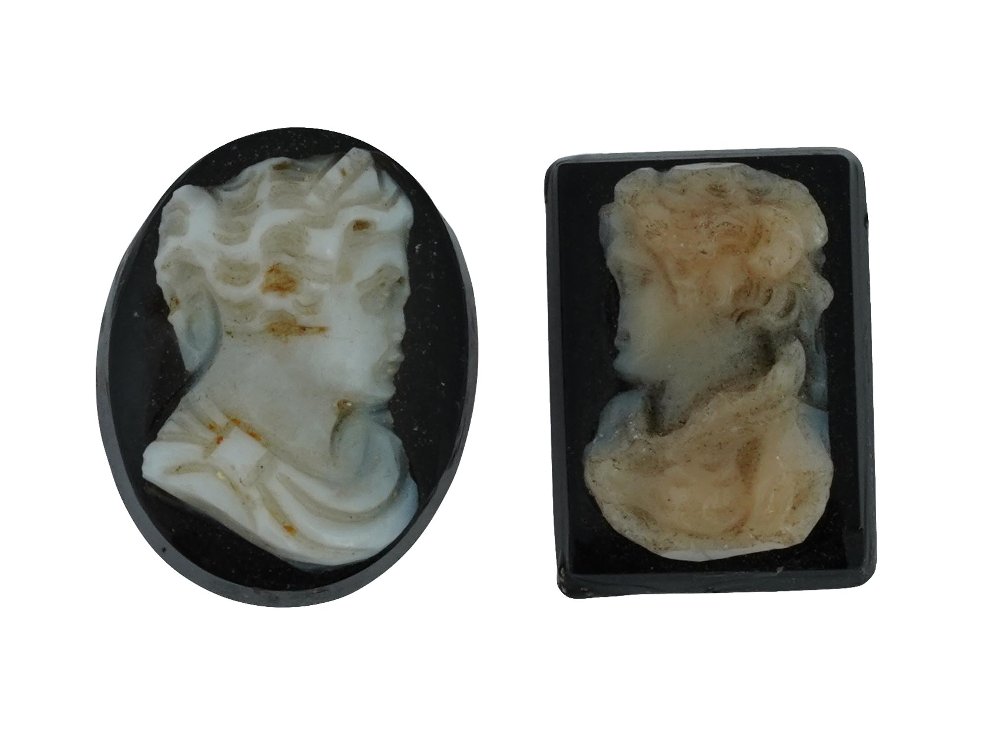 ANTIQUE ROMAN MANNER CARVED AGATE TIGER EYE CAMEOS PIC-4