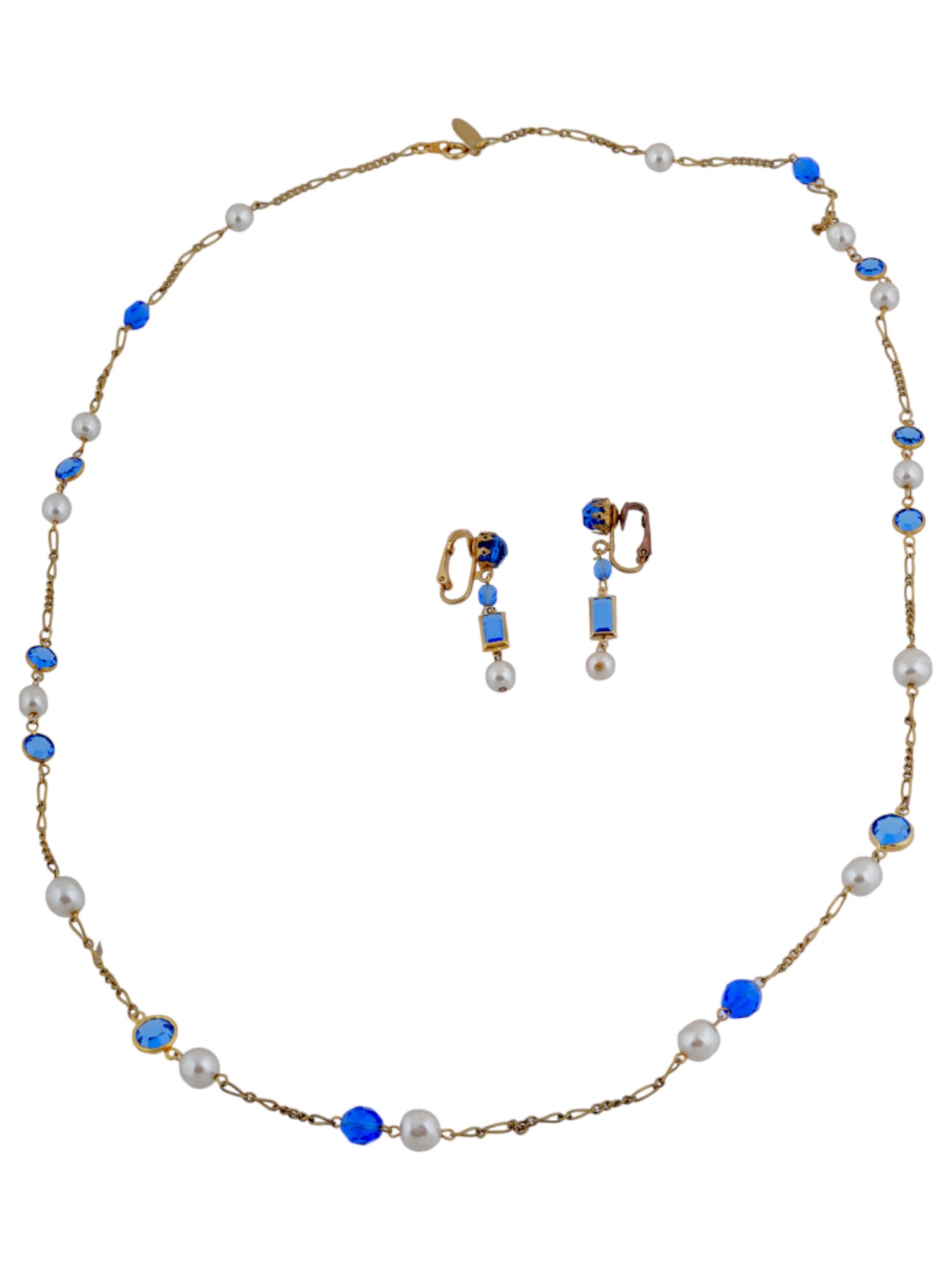 MIRIAM HASKELL COSTUME JEWELRY NECKLACE EARRING SET PIC-1