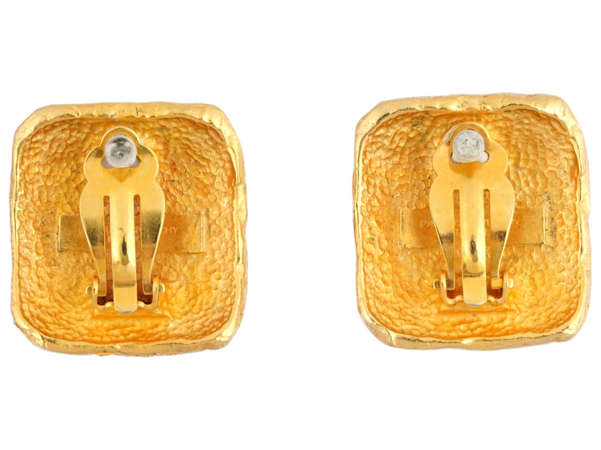 VINTAGE GIVENCHY MONOGRAM CLIP EARRINGS PIC-1