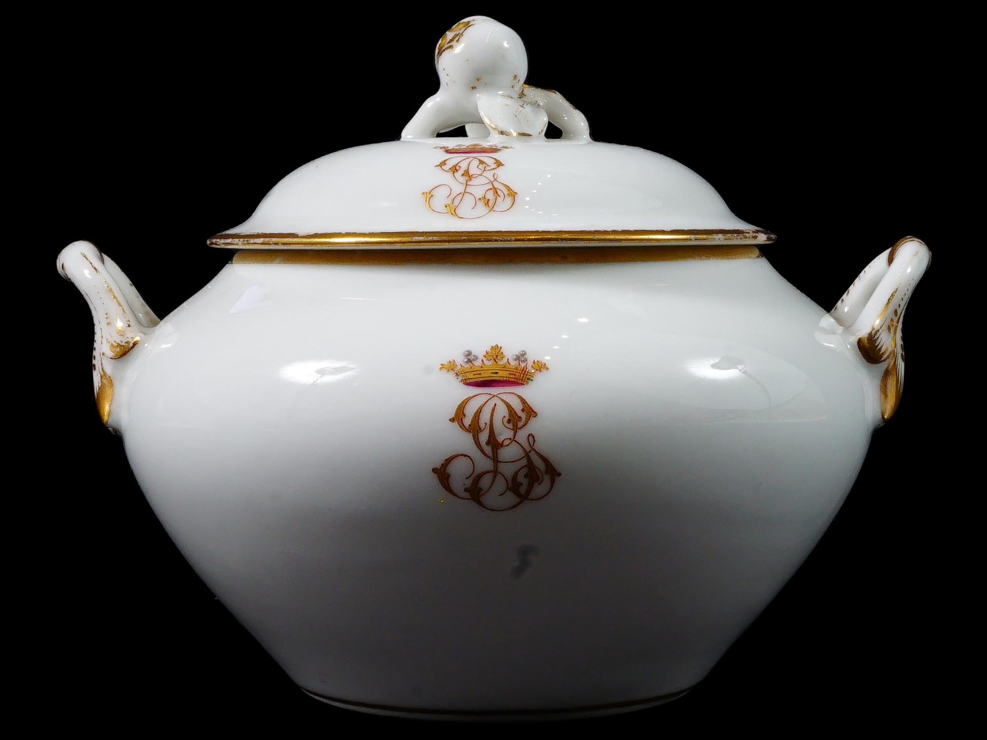 ANTIQUE FRENCH BOYER PORCELAIN PLATES TUREEN SET PIC-3