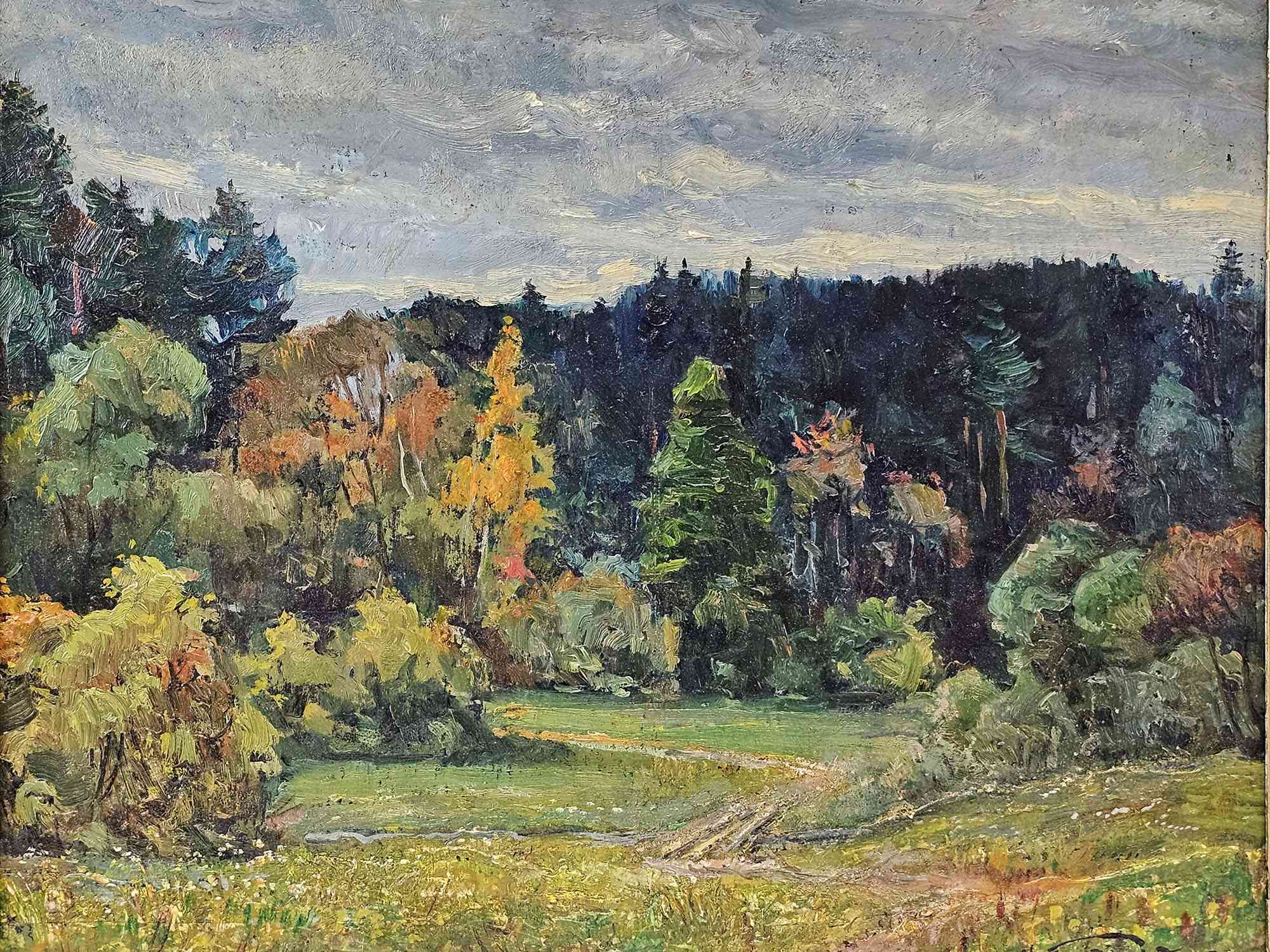 RUSSIAN LANDSCAPE OIL PAINTING BY ISAAK BRODSKY PIC-1