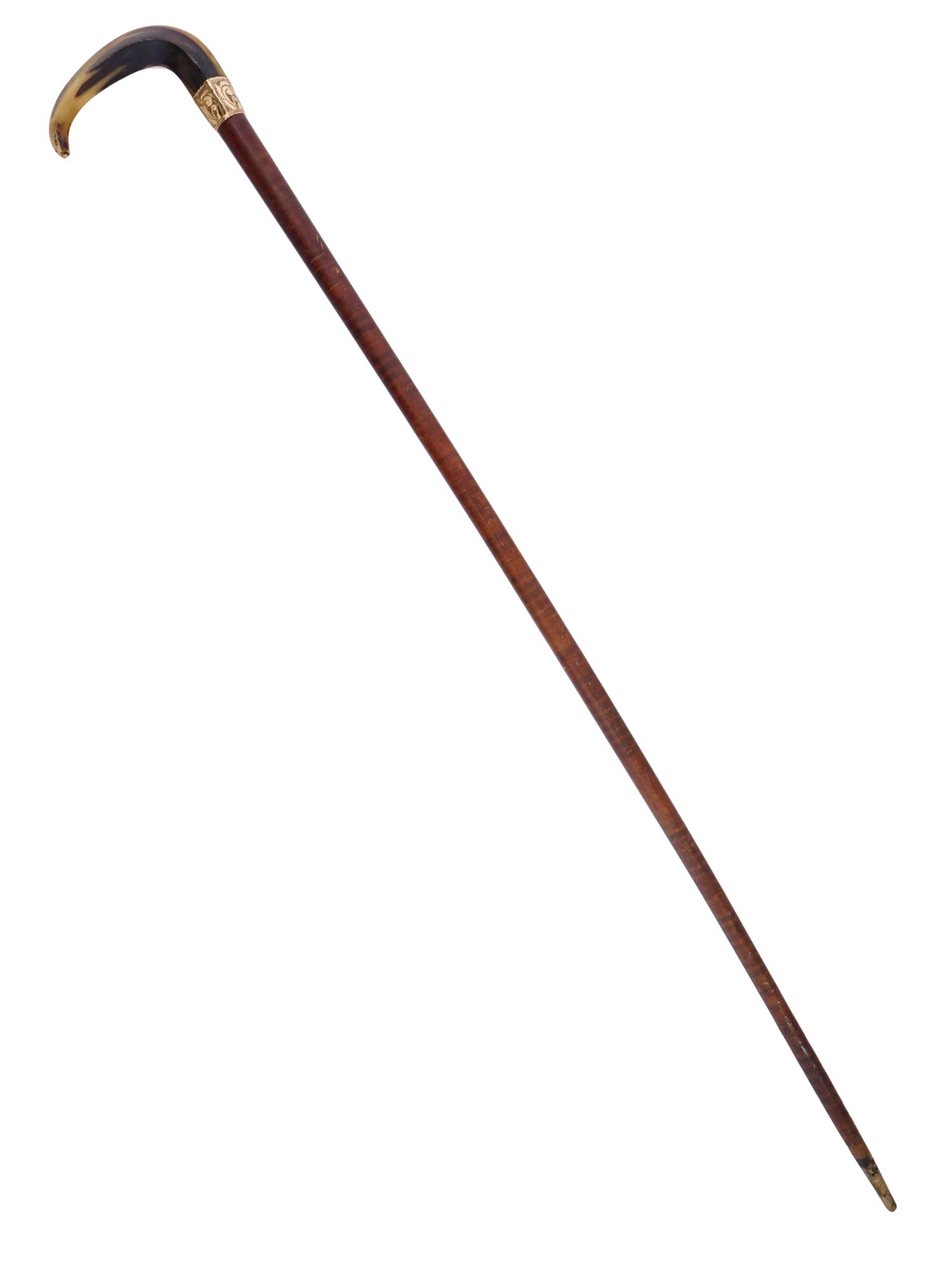 MCCLURE MAGAZINE PRESSED PAPER GOLD HORN WALKING CANE PIC-0