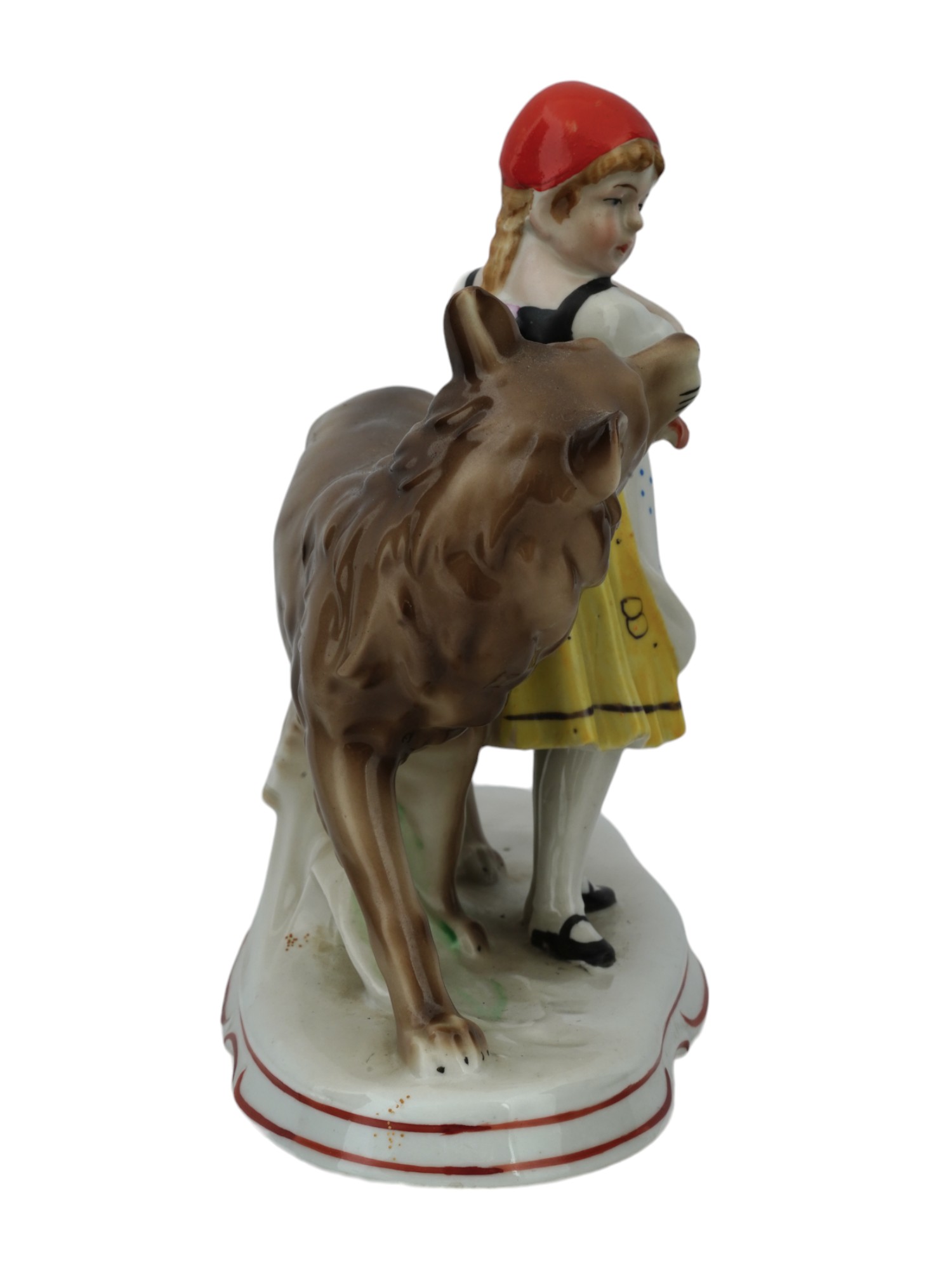 GERMAN WEISS KUHNERT RED RIDING HOOD PORCELAIN FIGURINE PIC-3