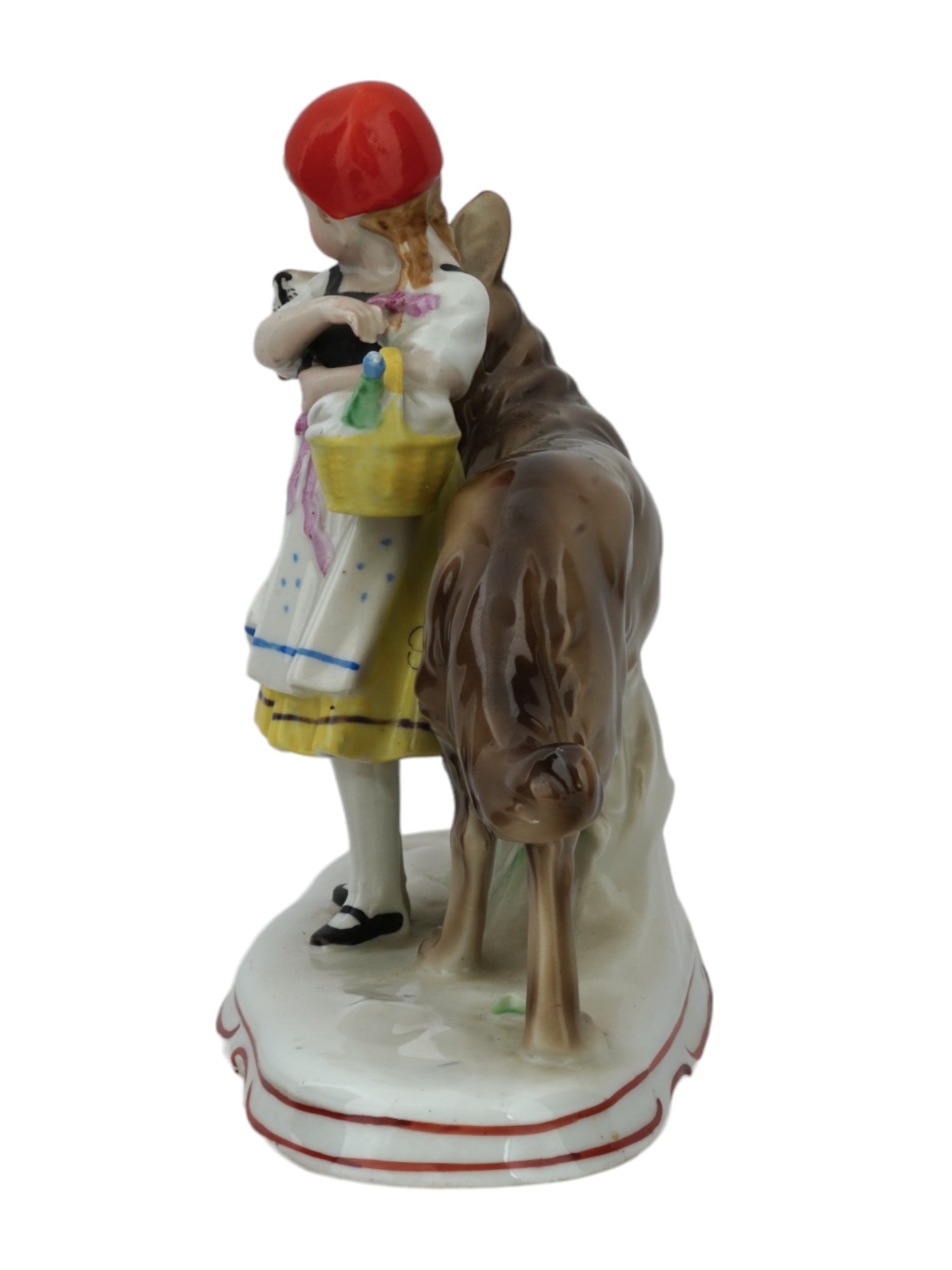 GERMAN WEISS KUHNERT RED RIDING HOOD PORCELAIN FIGURINE PIC-4