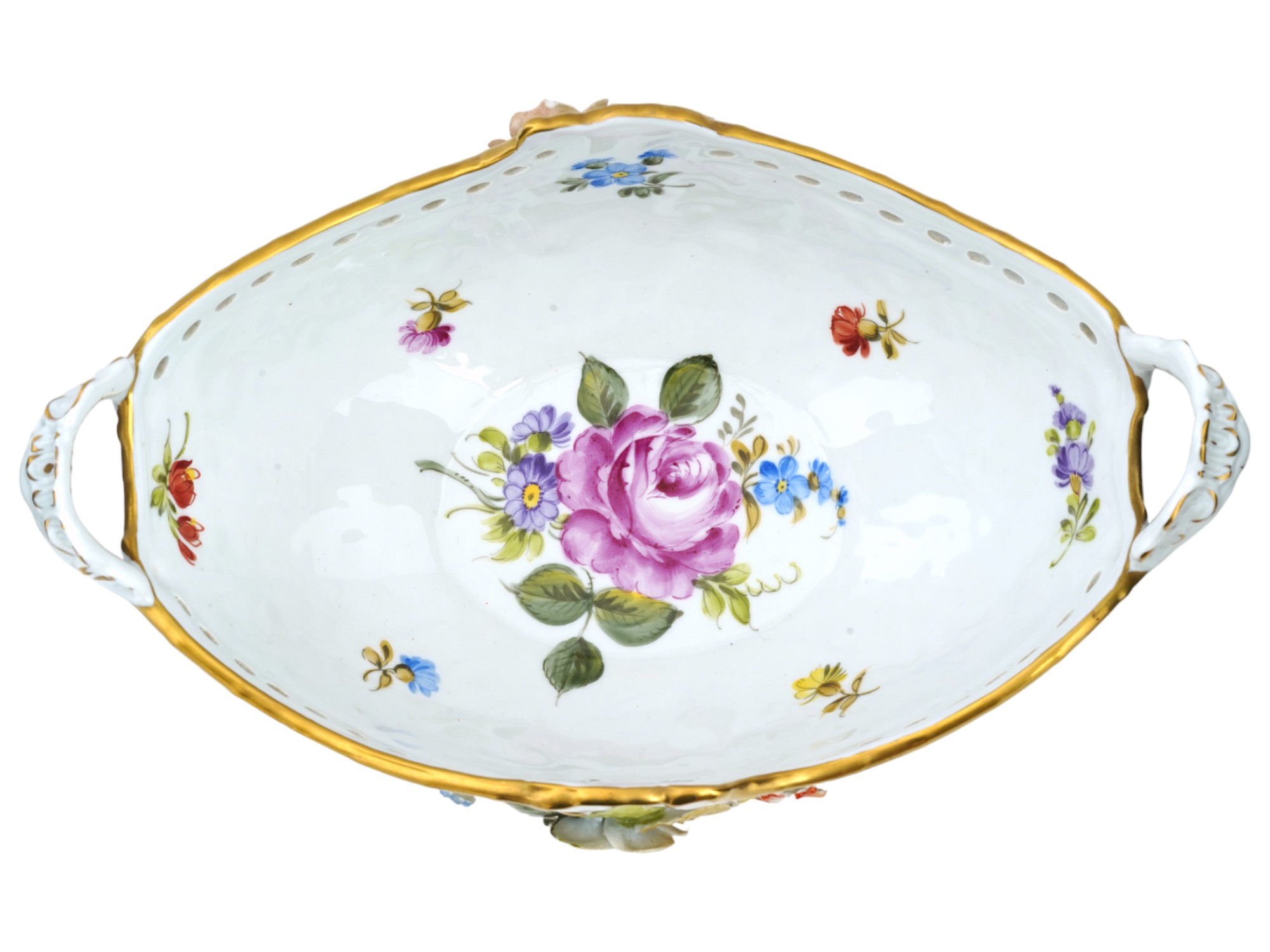 VINTAGE GERMAN GDR SCHIERHOLZ PORCELAIN FRUIT BOWL PIC-4