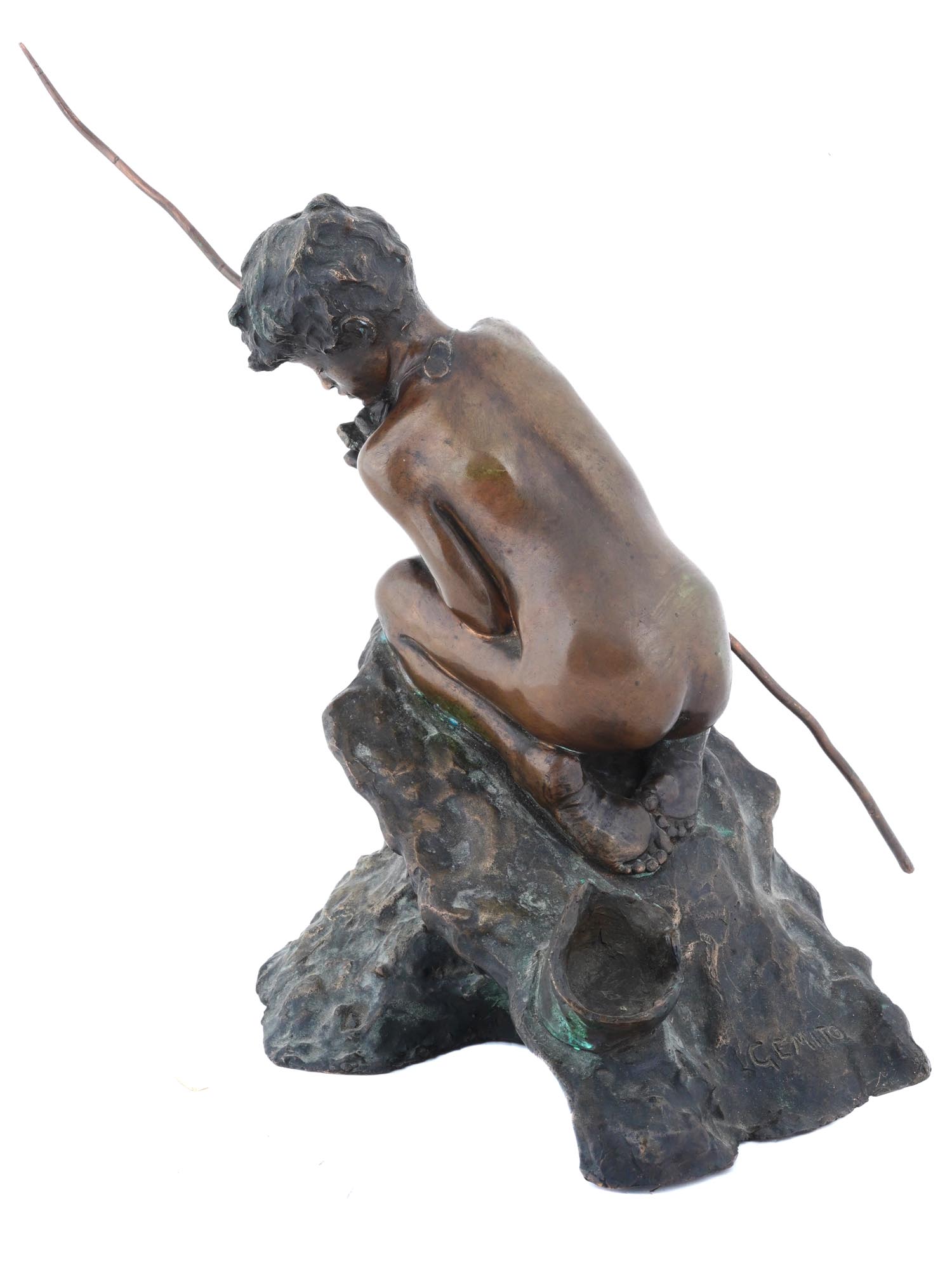 ITALIAN FISHERMAN BRONZE SCULPTURE BY VINCENZO GEMITO PIC-2