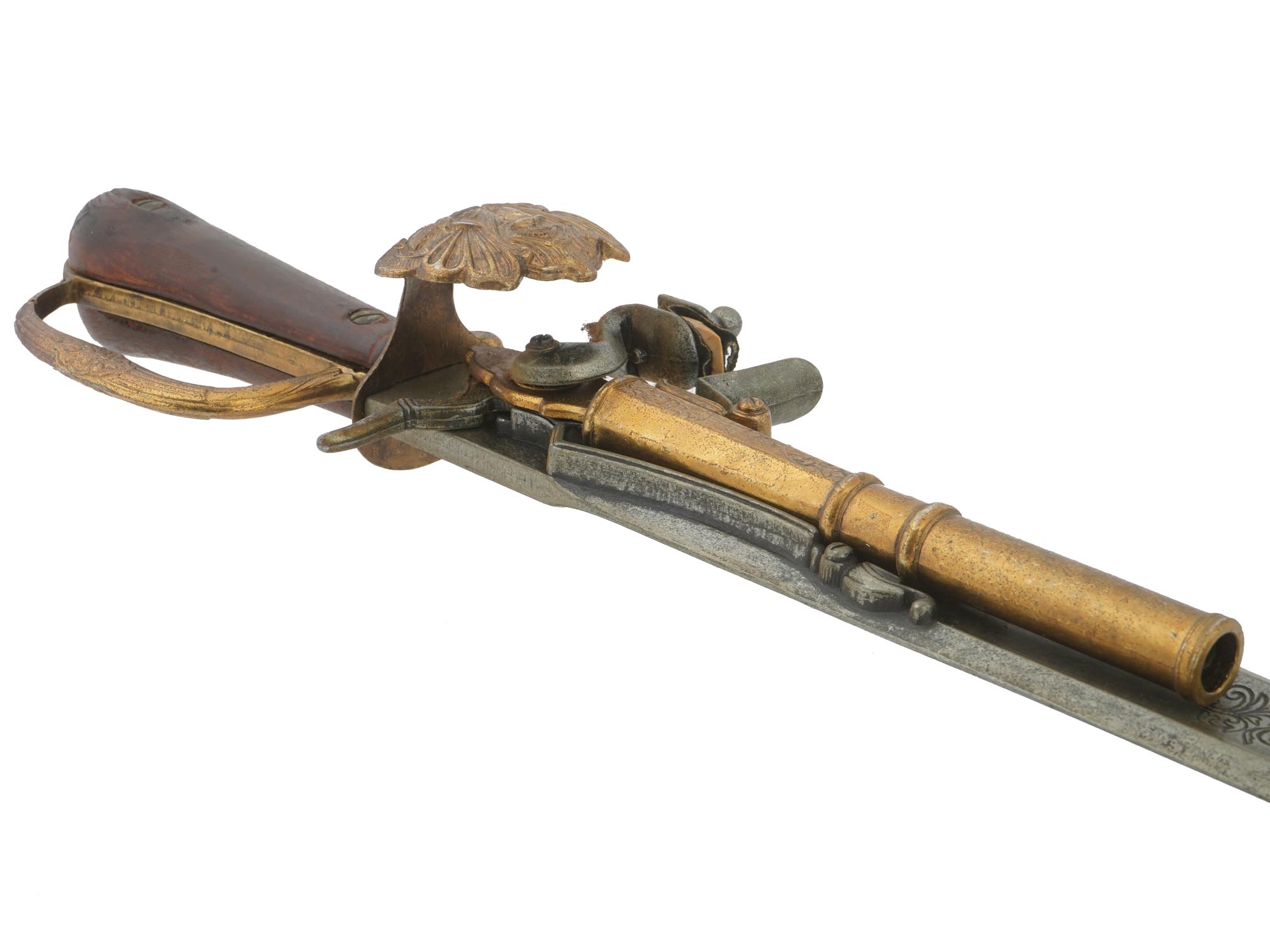 EUROPEAN COMBINED HUNTING DAGGER AND FLINTLOCK PISTOL PIC-7