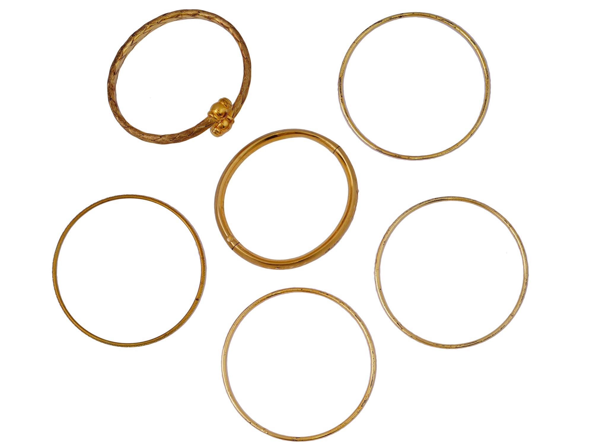 VINTAGE GOLD PLATED BANGLE BRACELETS PIC-1