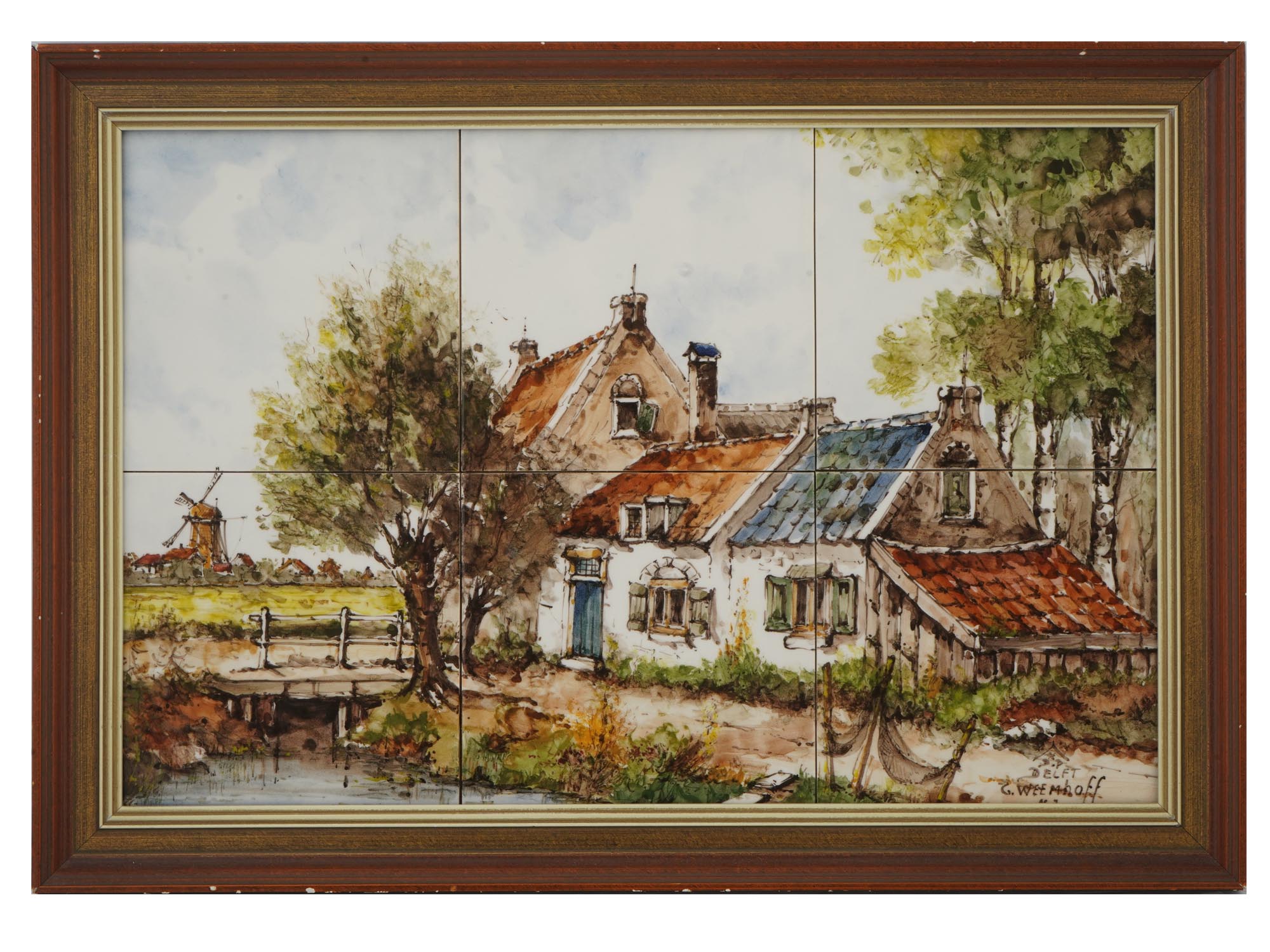 DUTCH DELFT HAND PAINTED TILES SIGNED BY ARTIST PIC-0