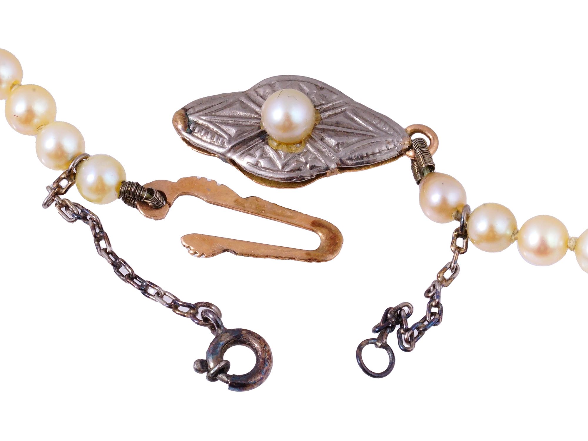 VINTAGE FRESHWATER PEARL BEADED NECKLACE PIC-4