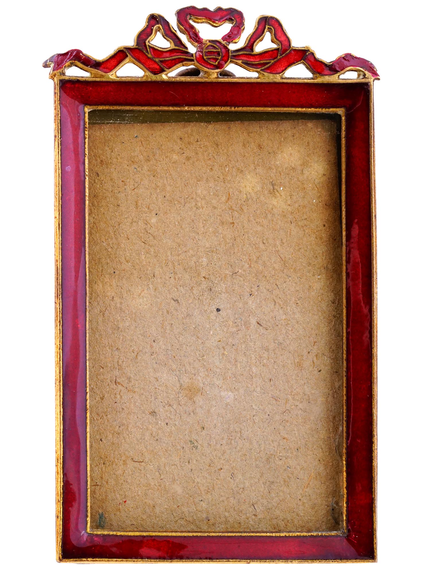 ANTIQUE FRENCH GILT BRASS ENAMEL PICTURE FRAME PIC-0