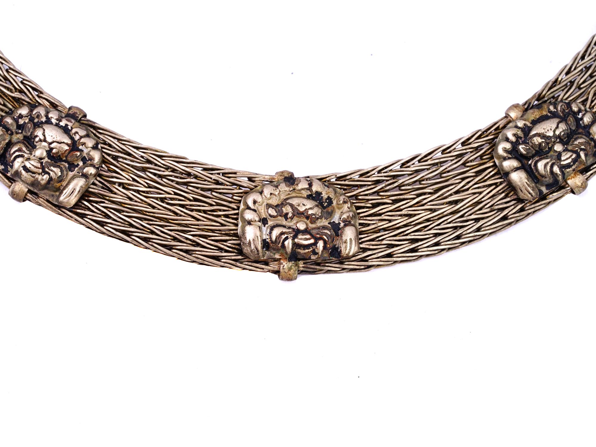 VINTAGE ORIENTAL FILIGREE PLASTRON NECKLACE PIC-3