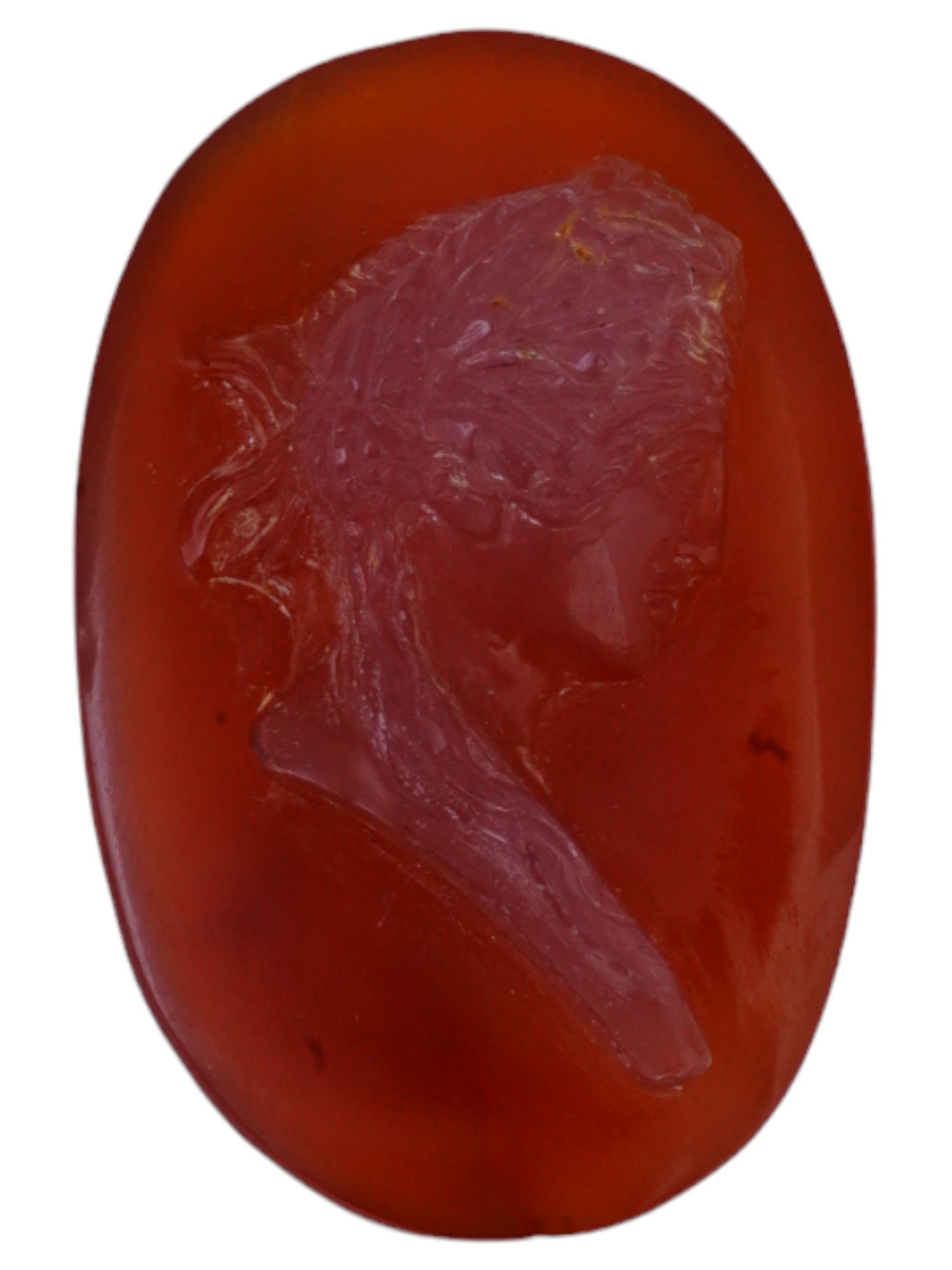 ANTIQUE EARLY 20TH CEN CARVED AGATE PORTRAIT CAMEO PIC-0