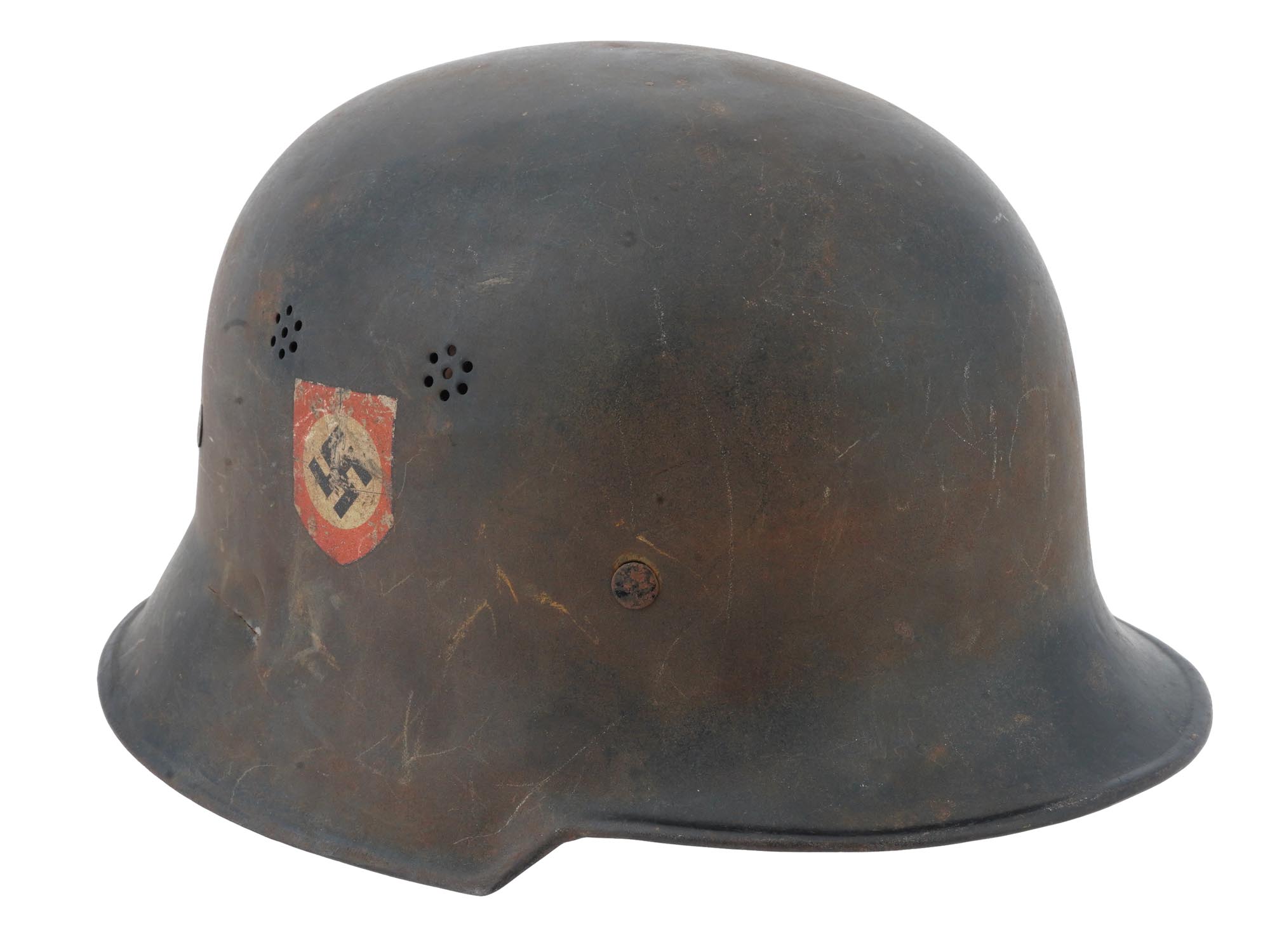 ORIGINAL PRE 1945 WWII NAZI GERMAN POLICE HELMET PIC-0