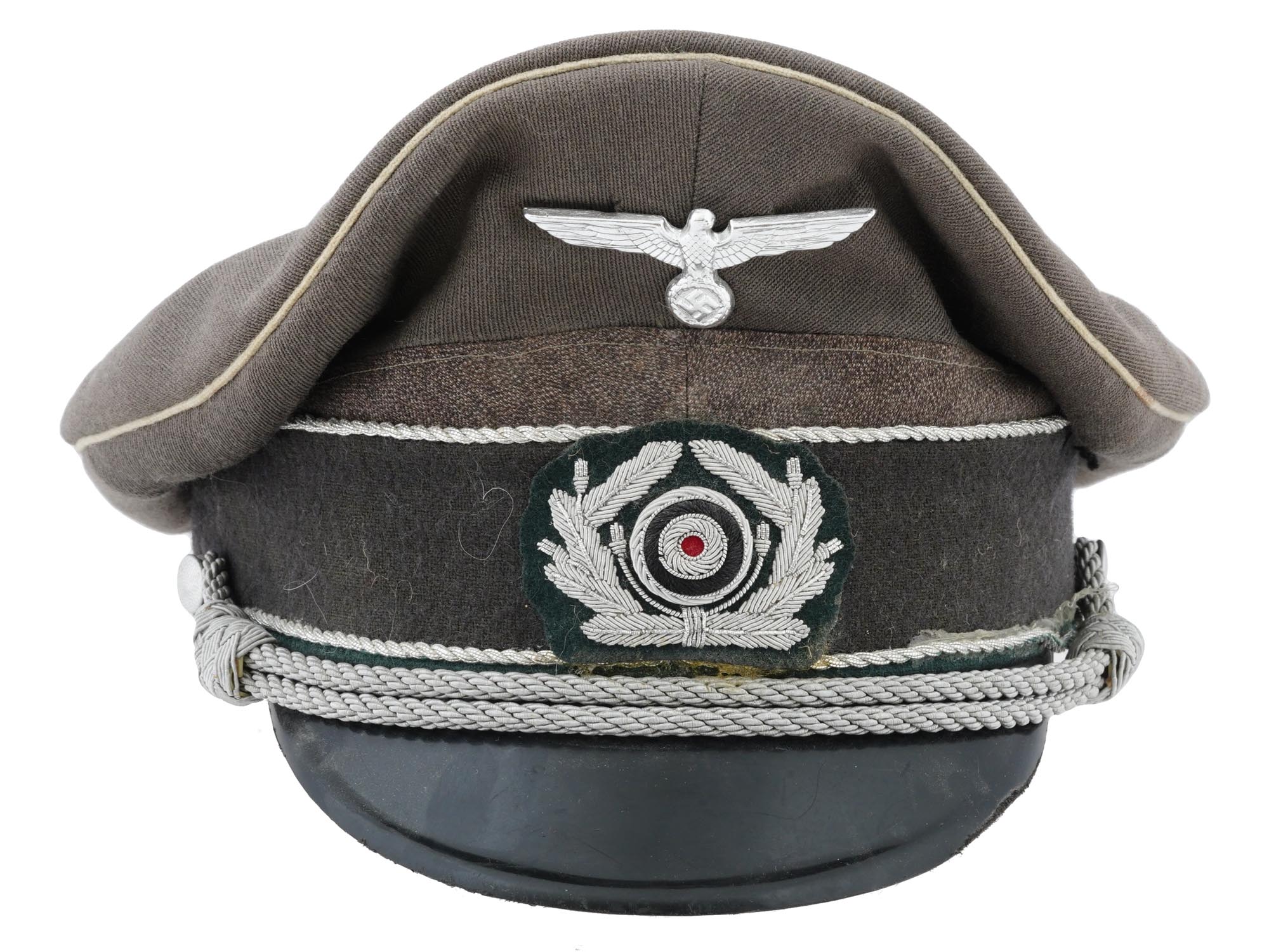 WWII GERMAN ARMY HEER INFANTRY OFFICER VISOR CAP PIC-1