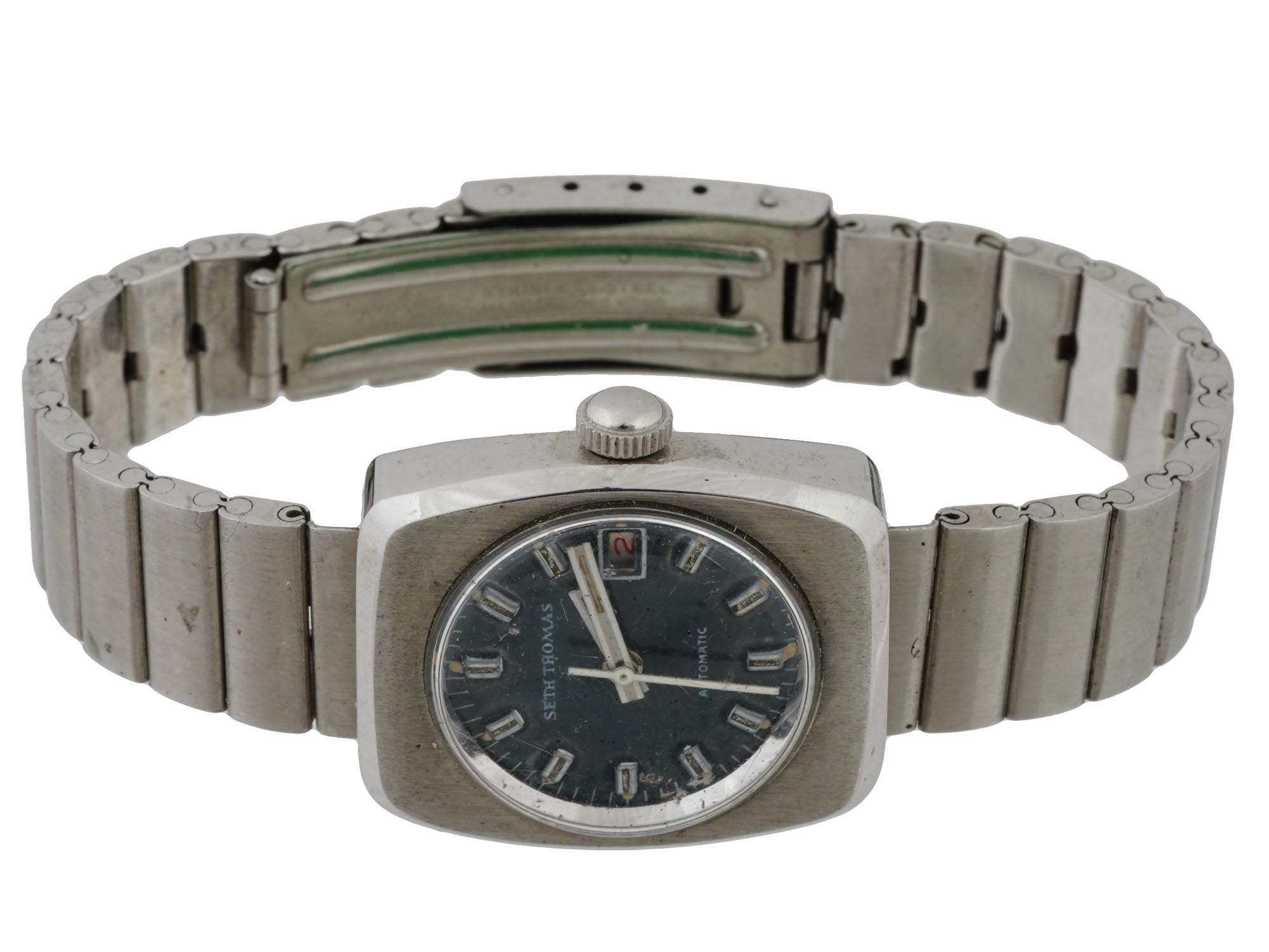SETH THOMAS AUTOMATIC STAINLESS STEEL WRISTWATCH PIC-0