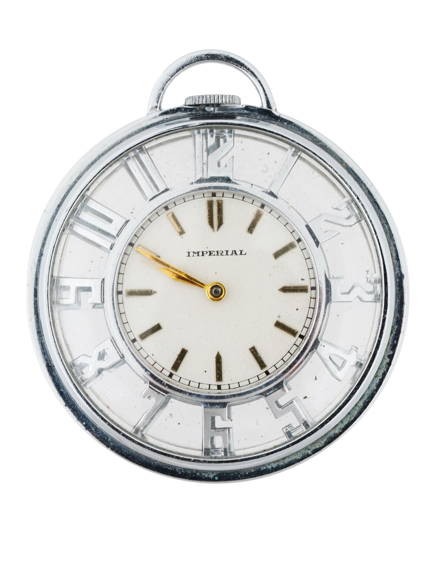 IMPERIAL SWISS 17 JEWELS OPEN FACE POCKET WATCH PIC-0