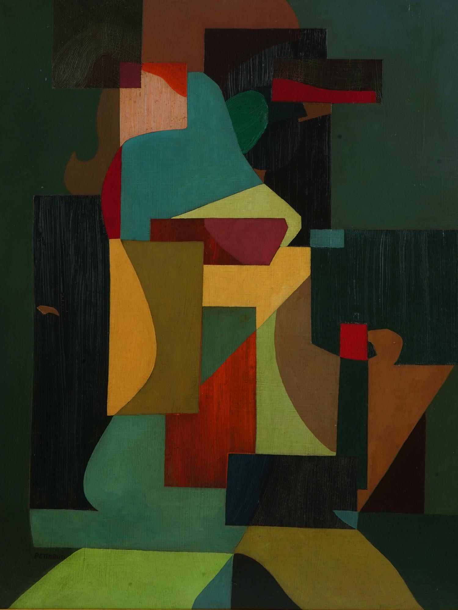 CUBIST ARGENTINIAN OIL PAINTING BY EMILIO PETTORUTI PIC-1