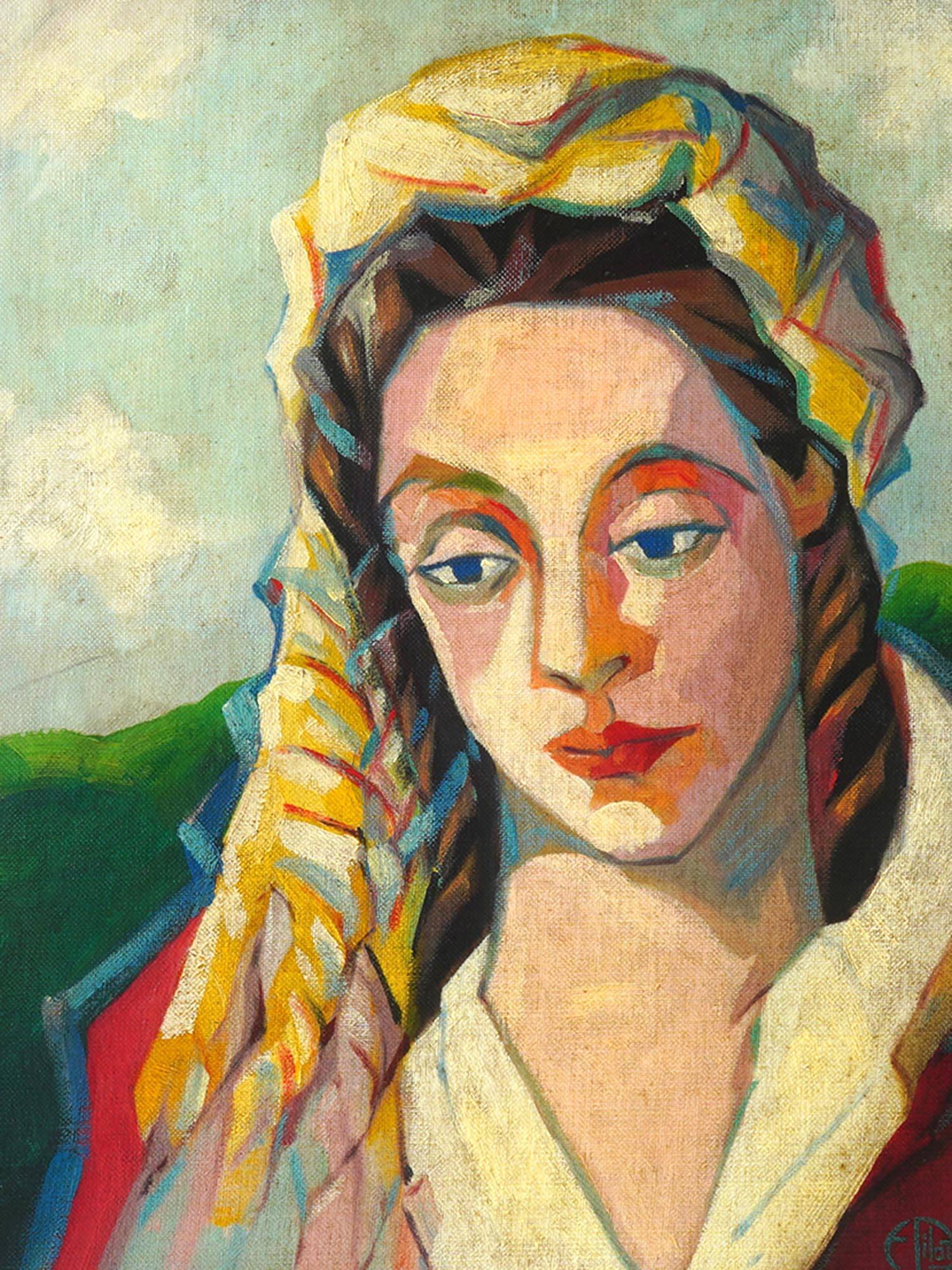 FRENCH PORTRAIT OIL PAINTING BY FRANCOISE GILOT PIC-1