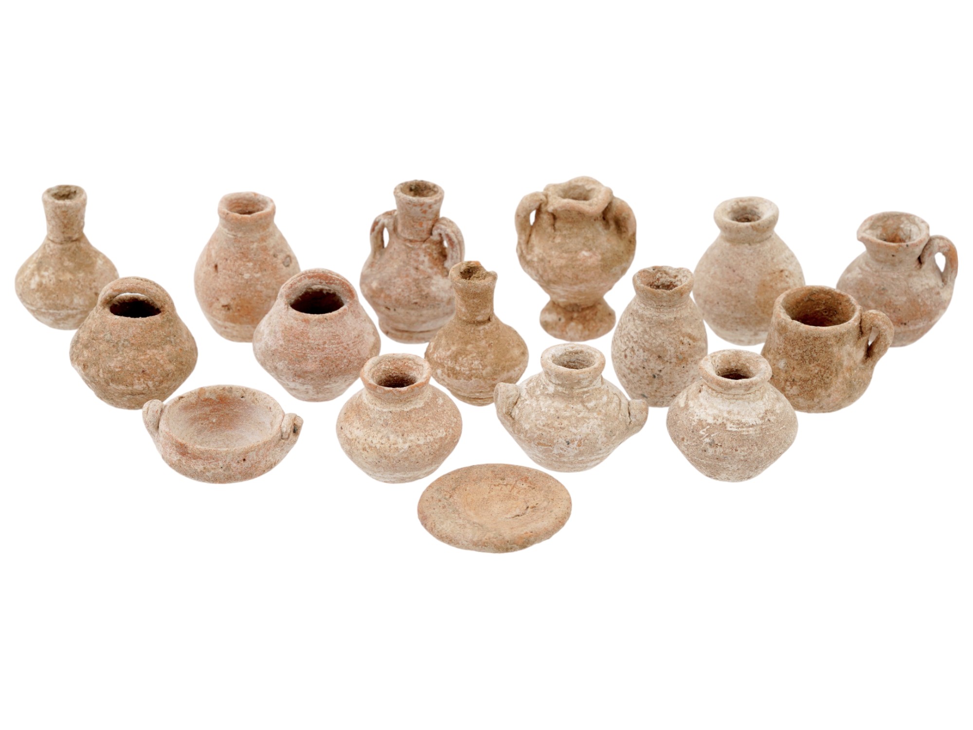 GROUP OF ANCIENT ROMAN TERRACOTTA AMPHORA TOY VASES PIC-0