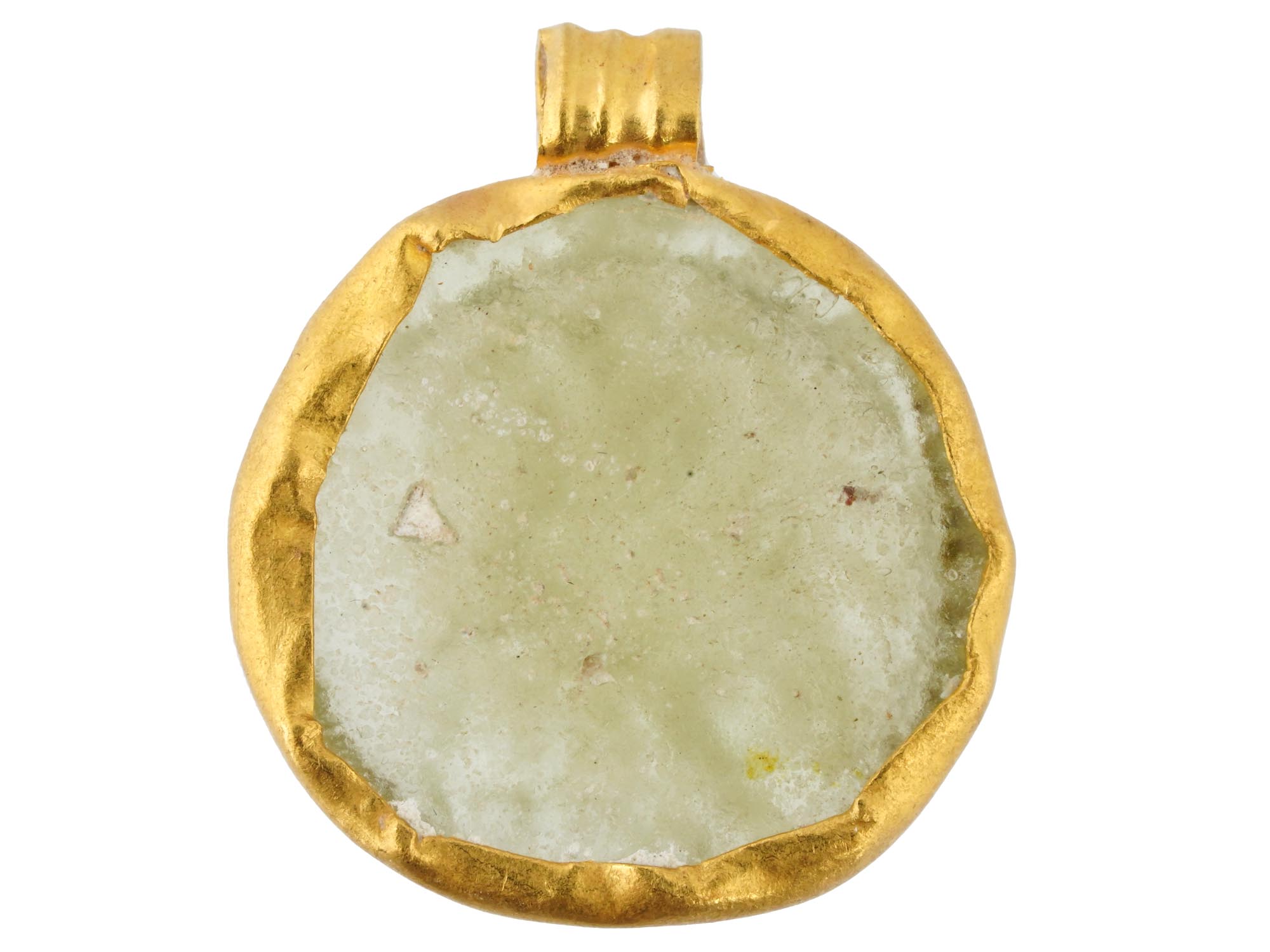 ANCIENT IMPERIAL ROMAN 22K GOLD GLASS PENDANT PIC-1