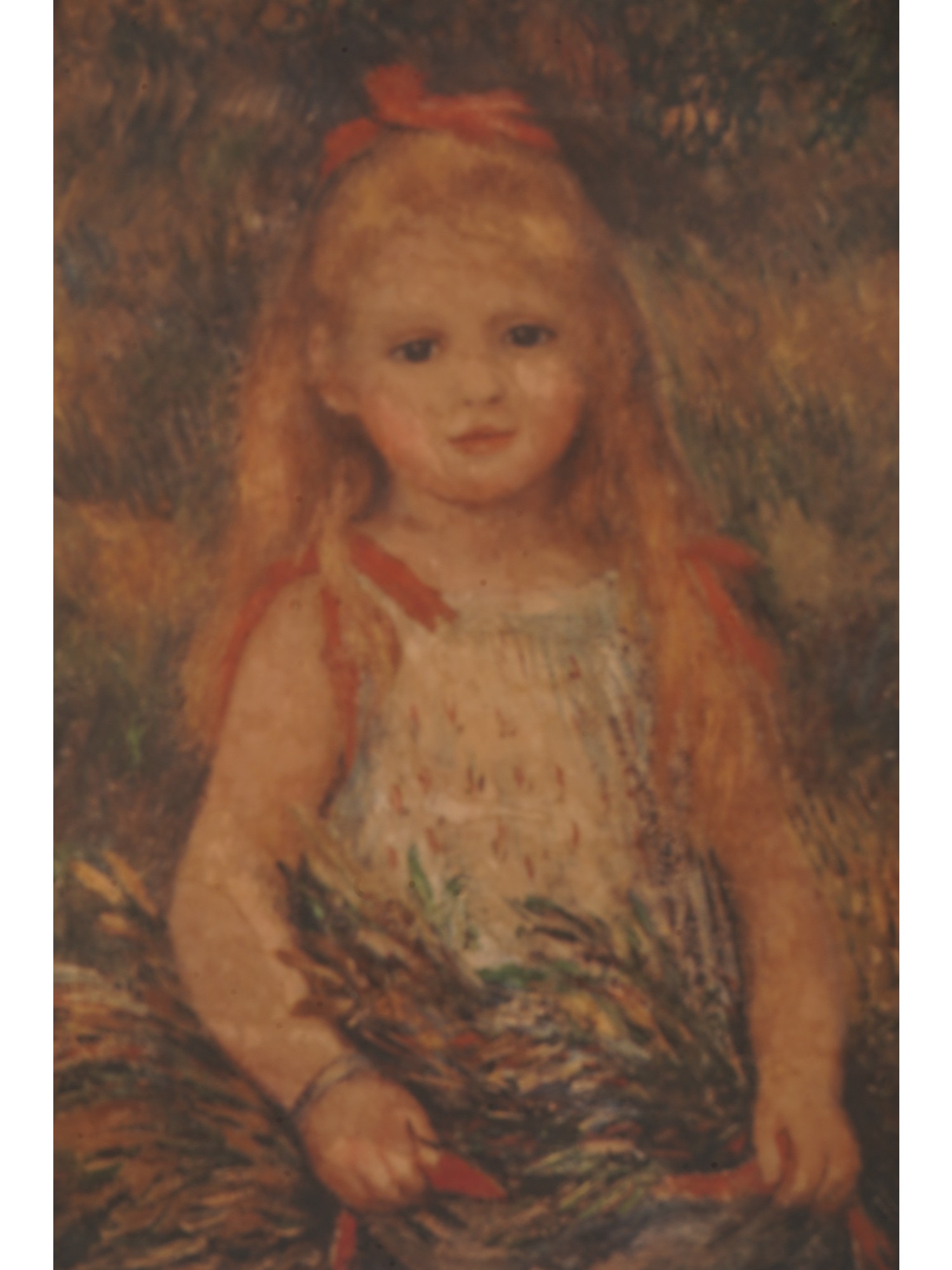 VINTAGE PRINT AUGUSTE RENOIR GIRL CARRYING FLOWERS PIC-1