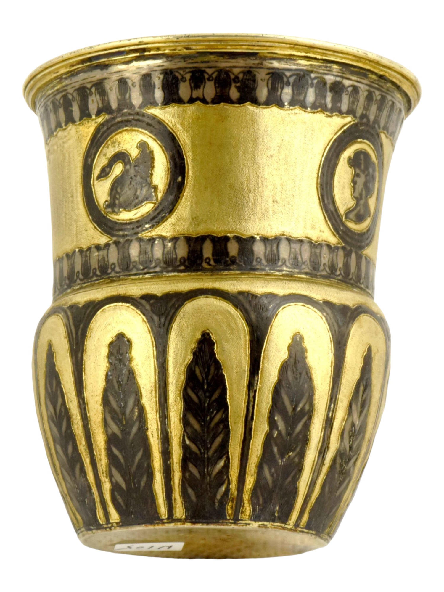 IMPERIAL RUSSIAN SILVER GILT NIELLO BEAKER C 1833 PIC-0