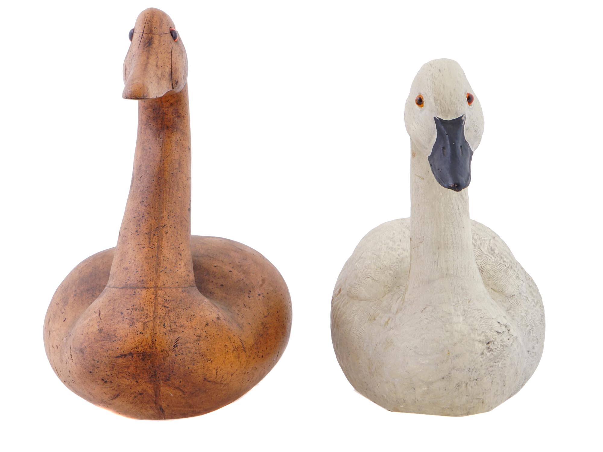 LARGE HAND PAINTED AND CARVED WOODEN DUCK DECOYS PIC-0