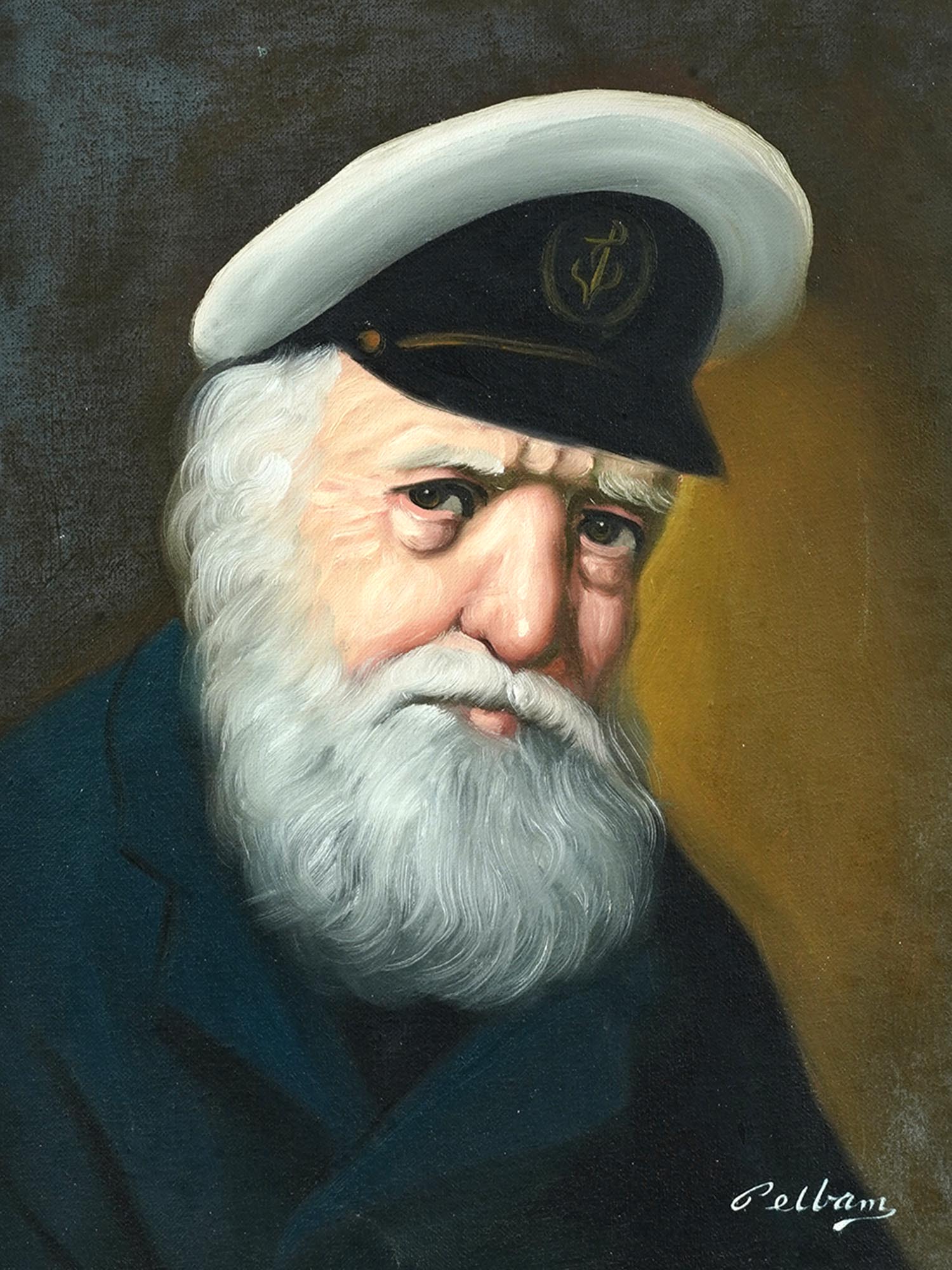 AMERICAN SAILOR PORTRAIT OIL PAINTING BY DAVID PELBAM PIC-1