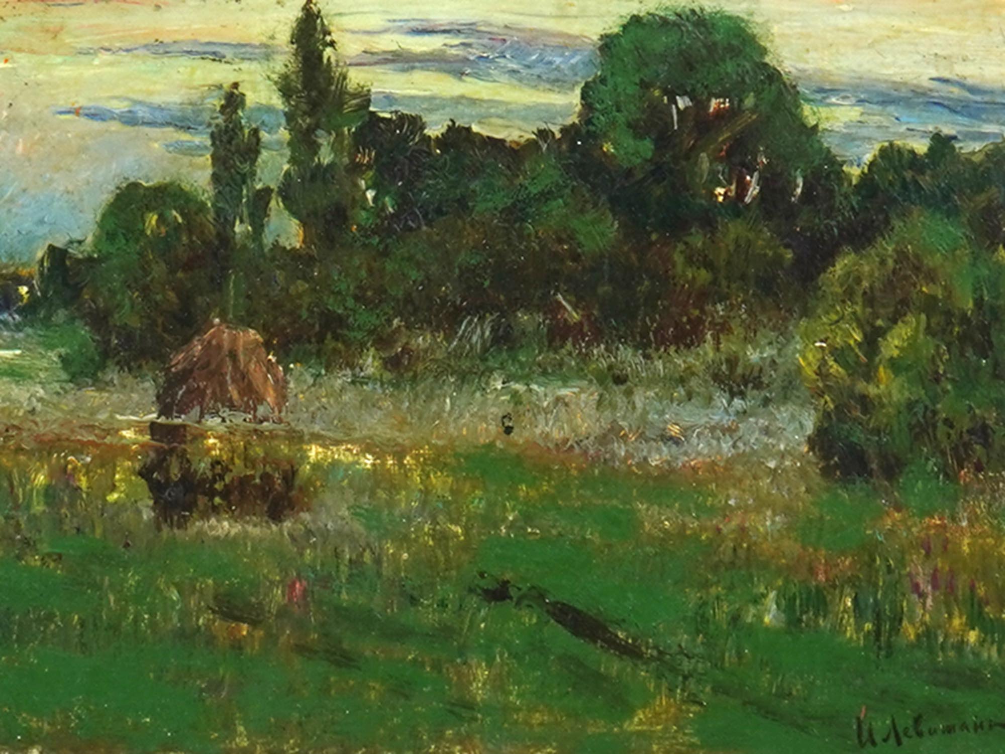 RUSSIAN LANDSCAPE OIL PAINTING BY ISAAC LEVITAN PIC-1