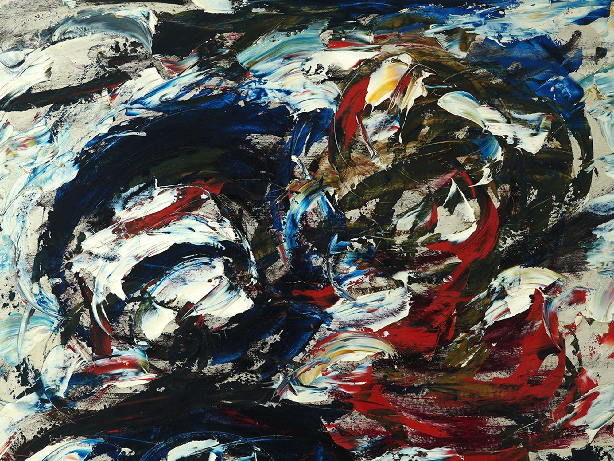 ABSTRACT OIL PAINTING AFTER JEAN PAUL RIOPELLE PIC-1