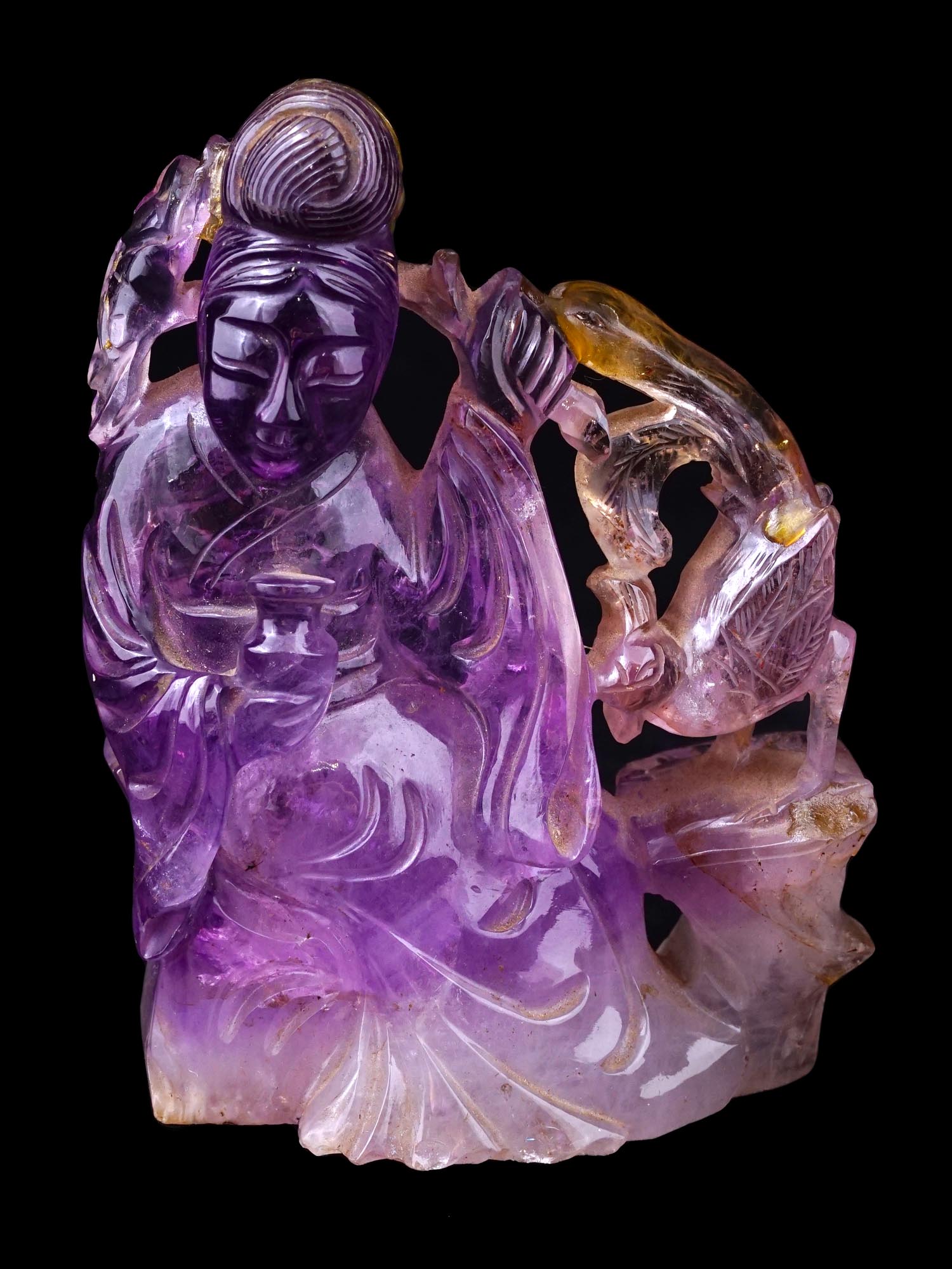 FINE CHINESE QING DYNASTY CARVED AMETHYST FIGURE PIC-0