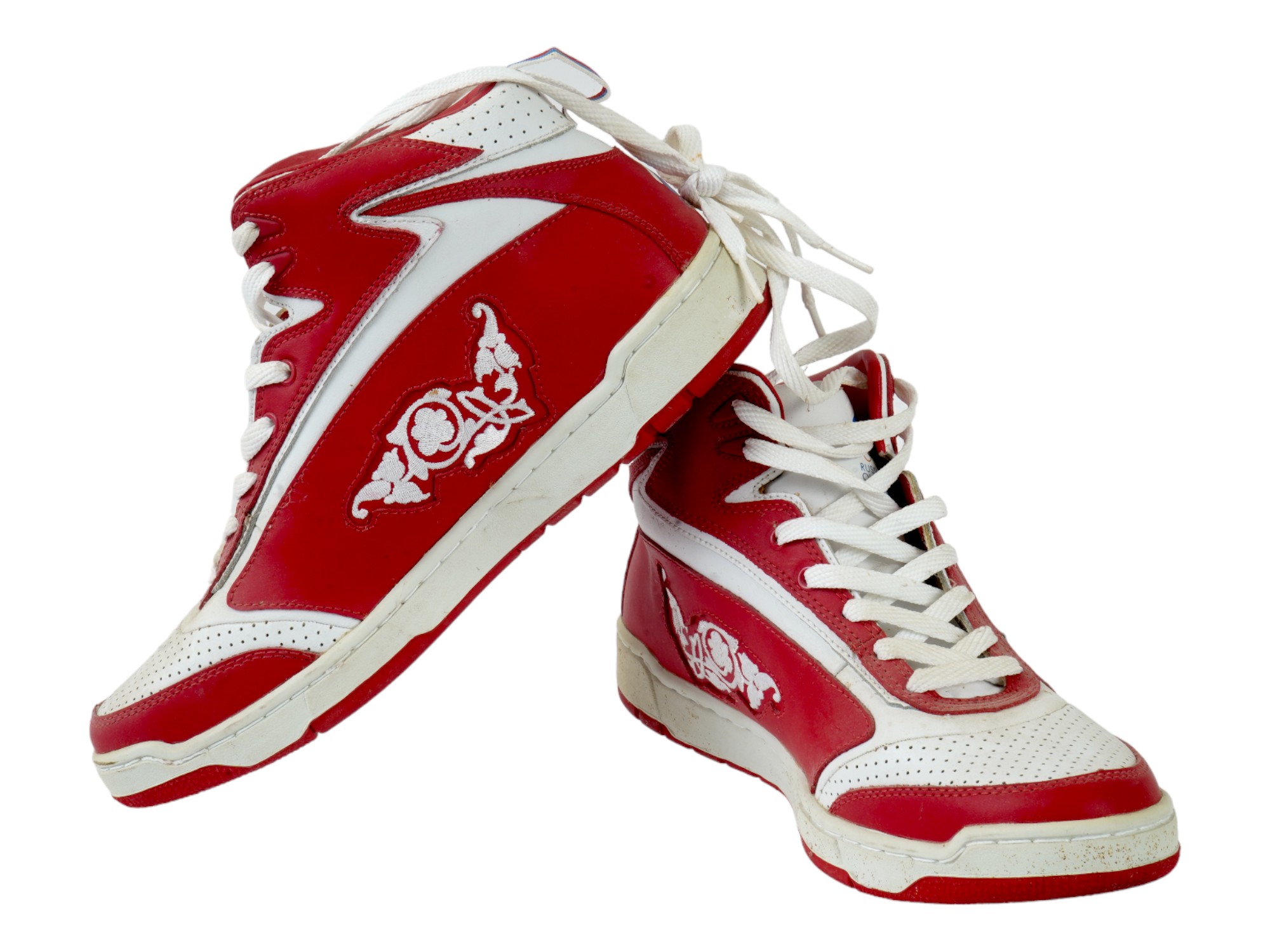 RUSSIAN RED AND WHITE OLYMPIC SNEAKERS WITH LACES PIC-0
