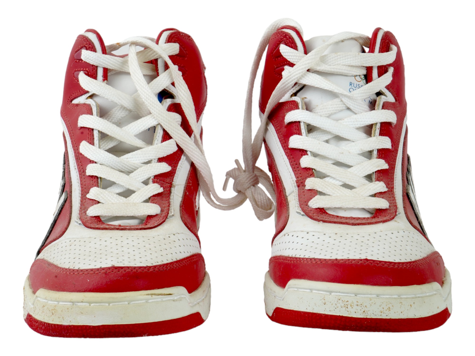 RUSSIAN RED AND WHITE OLYMPIC SNEAKERS WITH LACES PIC-2