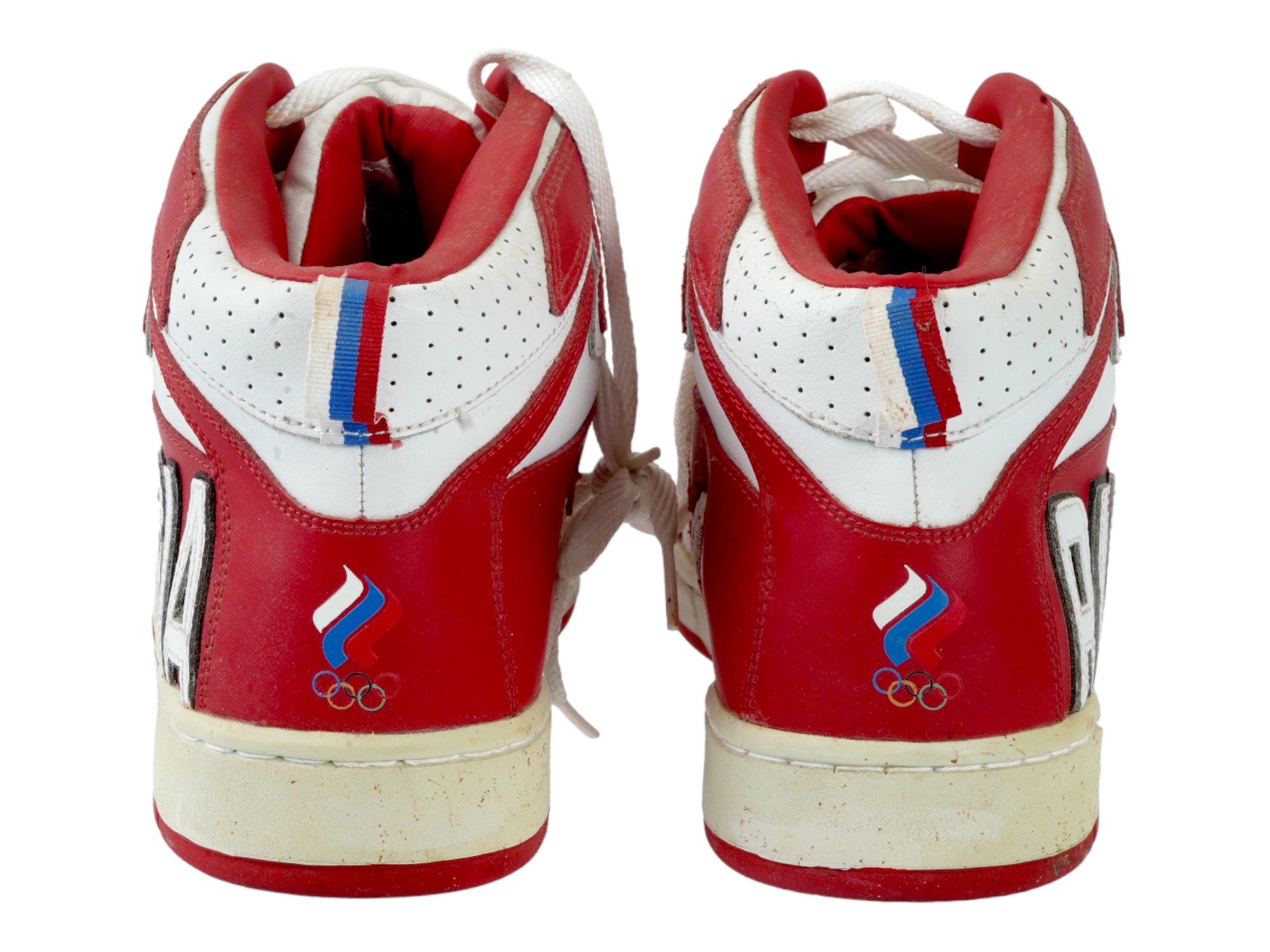RUSSIAN RED AND WHITE OLYMPIC SNEAKERS WITH LACES PIC-4