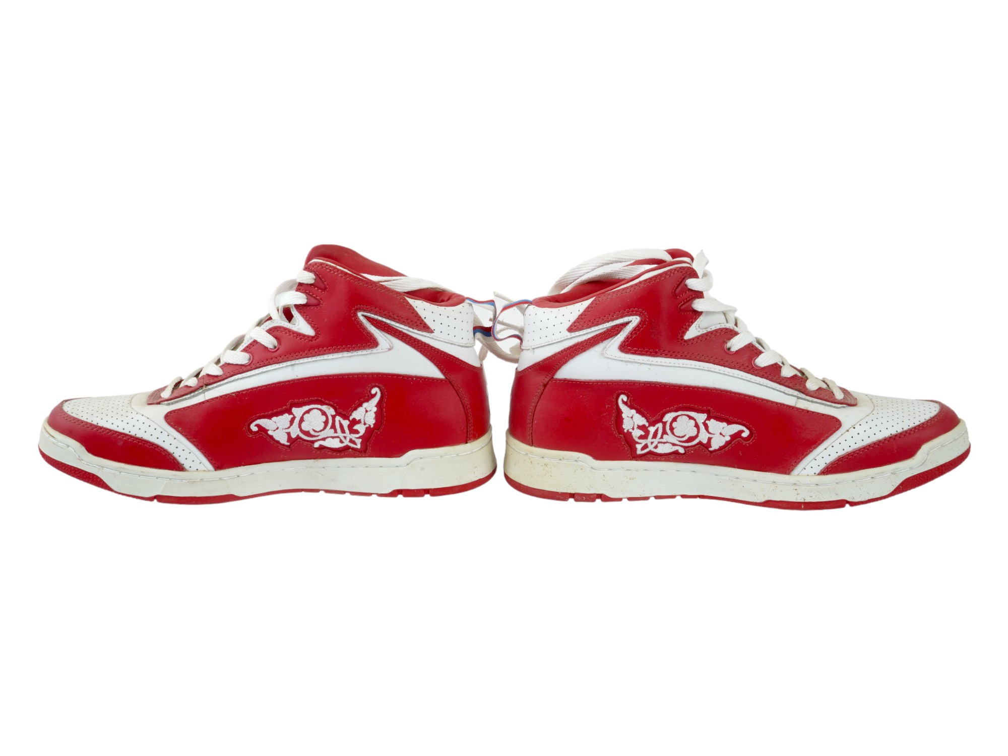 RUSSIAN RED AND WHITE OLYMPIC SNEAKERS WITH LACES PIC-3