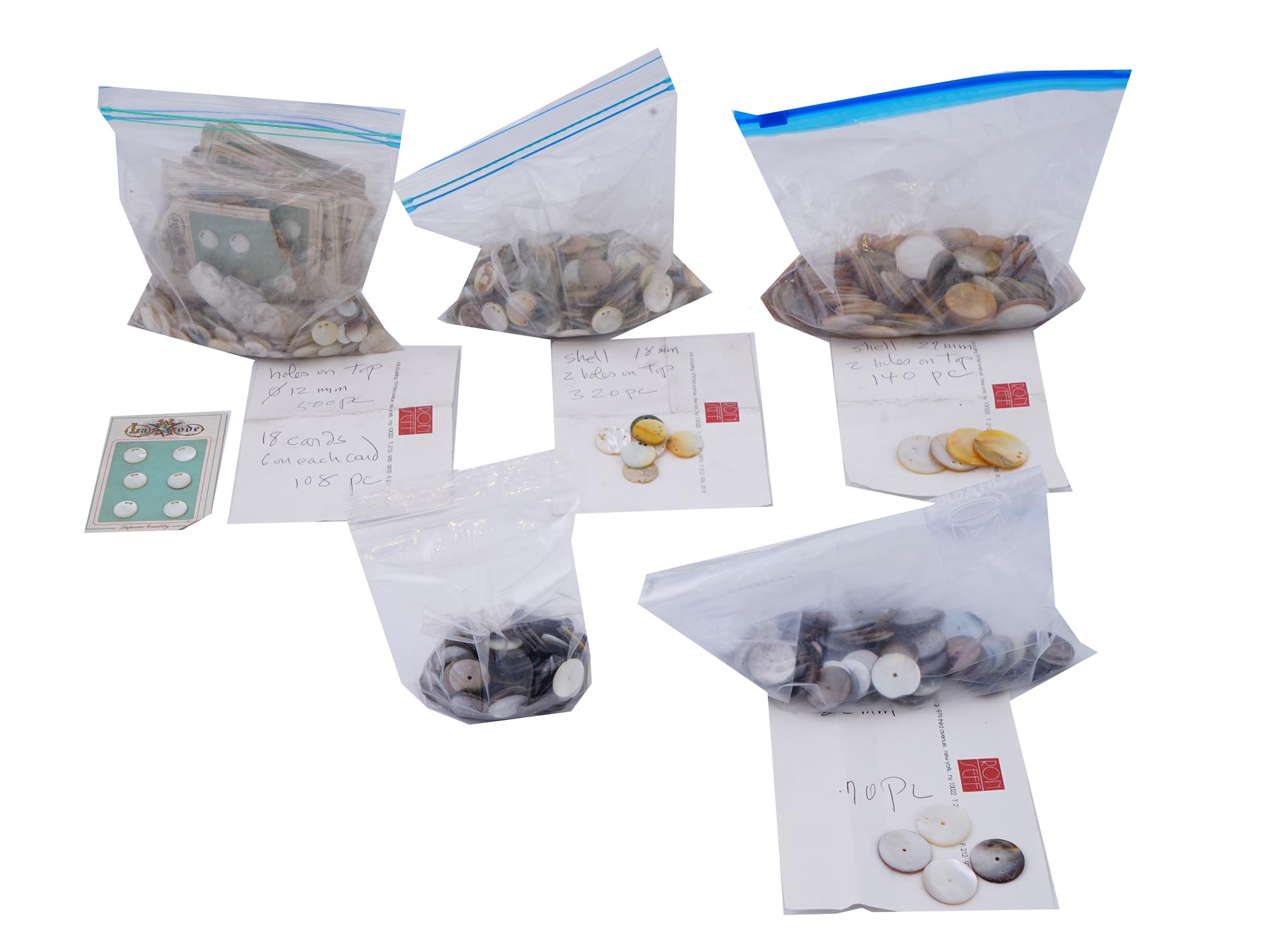 COLLECTION OF ASSORTED SEA ​​SHELL COLOR BUTTONS PIC-0
