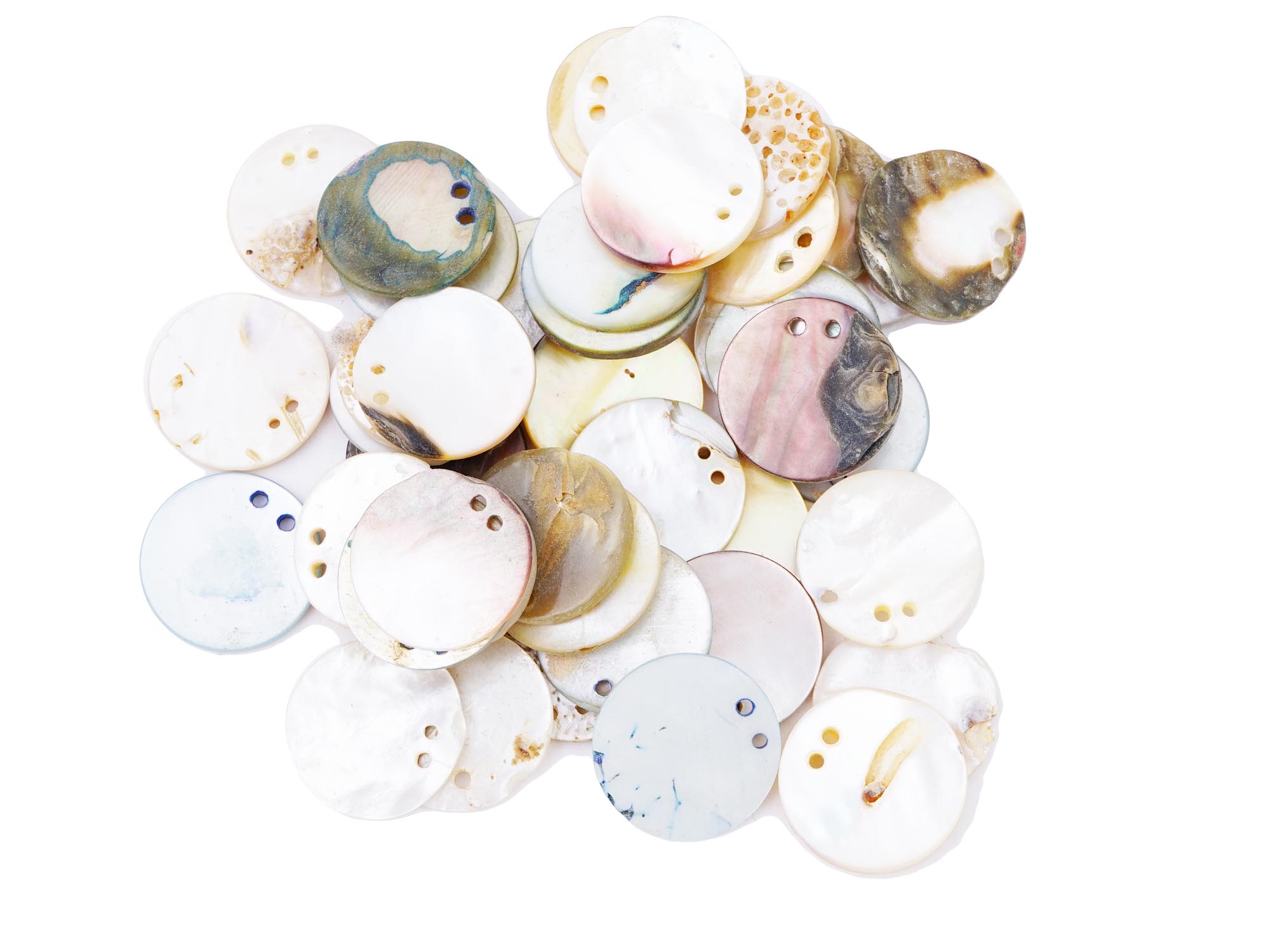 COLLECTION OF ASSORTED SEA ​​SHELL COLOR BUTTONS PIC-6