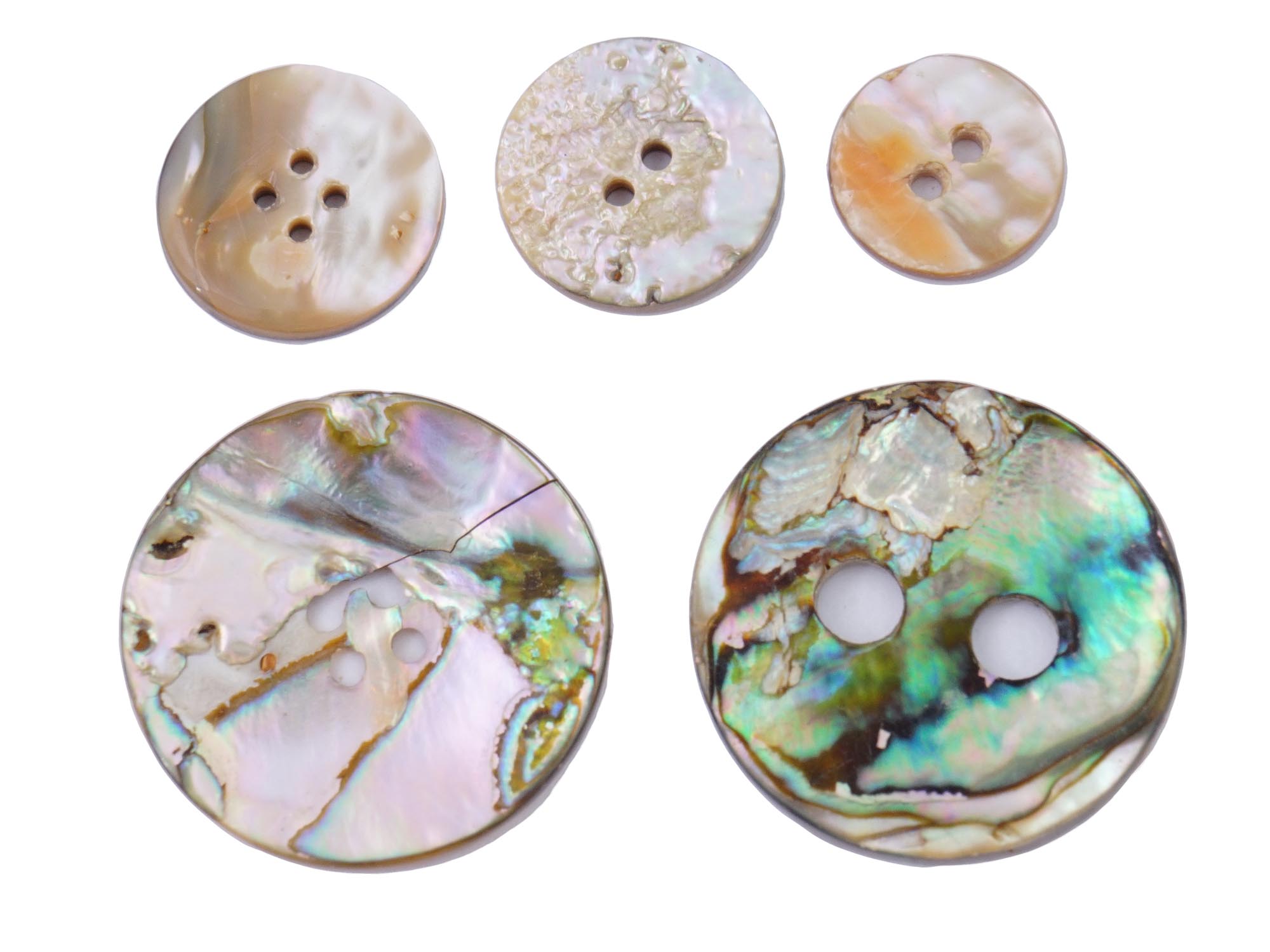 COLLECTION OF ROUND ABALONE BUTTONS OF VARIOUS SIZES PIC-7
