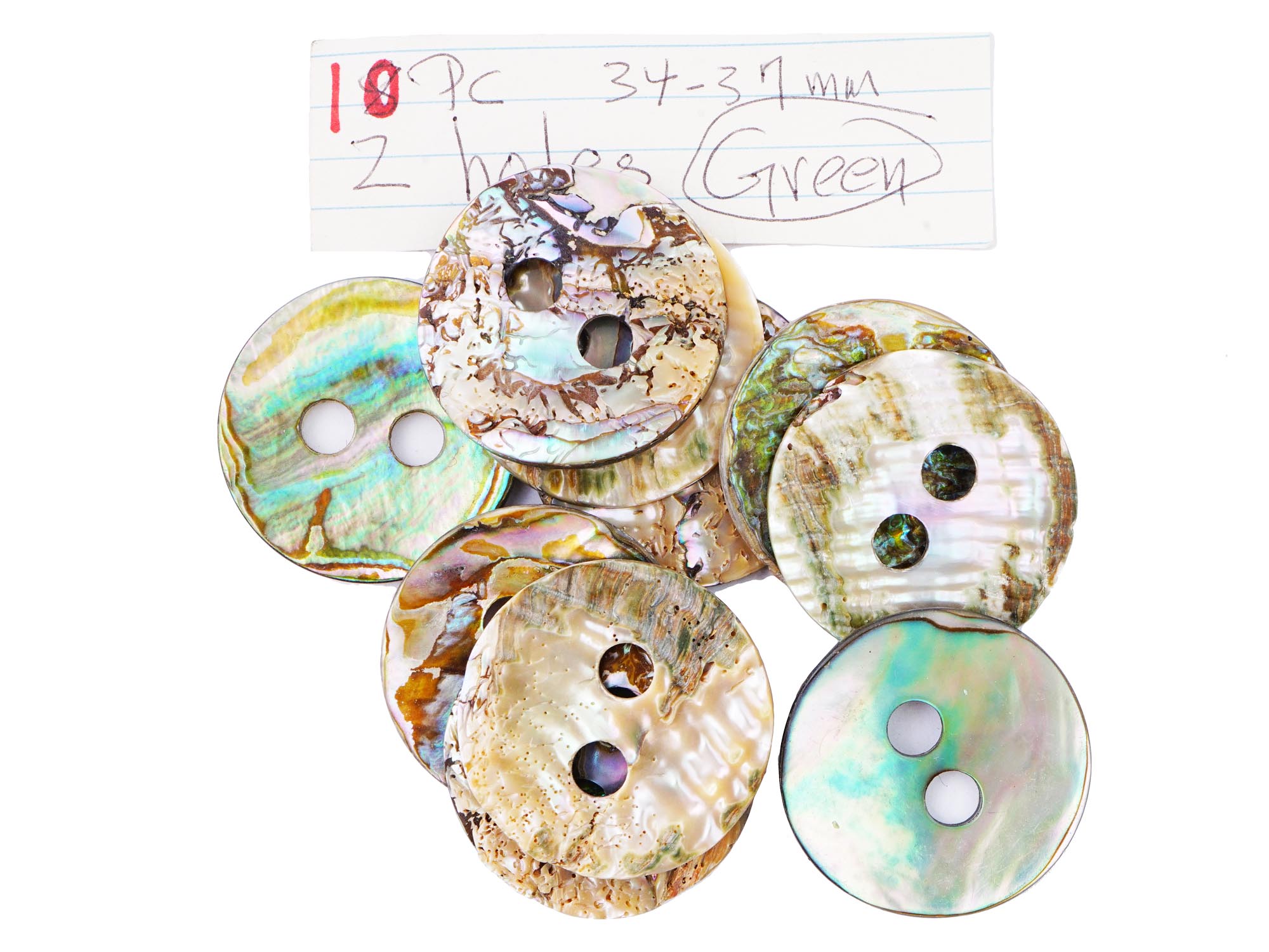 COLLECTION OF ROUND ABALONE BUTTONS OF VARIOUS SIZES PIC-8
