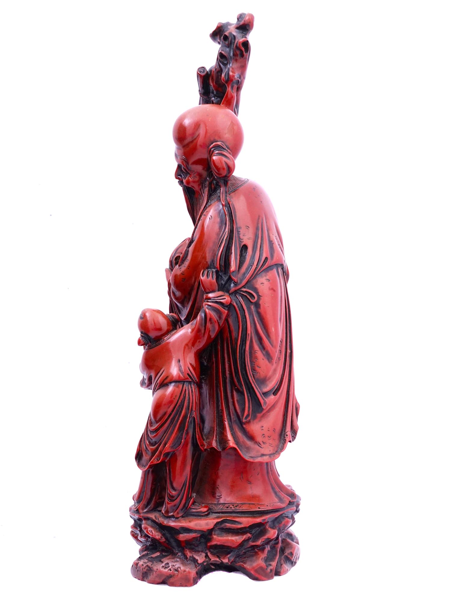 CHINESE LONGEVITY DEITY SHOU LAO CARVED SCULPTURE PIC-4