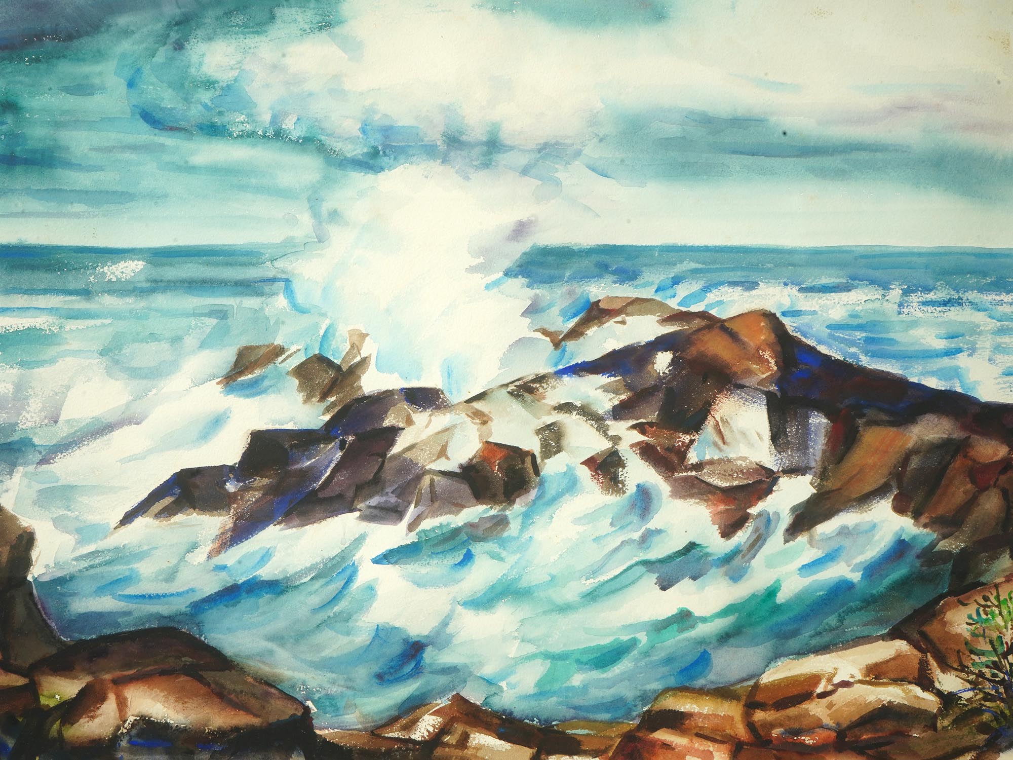 SEASCAPE WATERCOLOR PAINTING BY JAMES FITZGERALD PIC-1