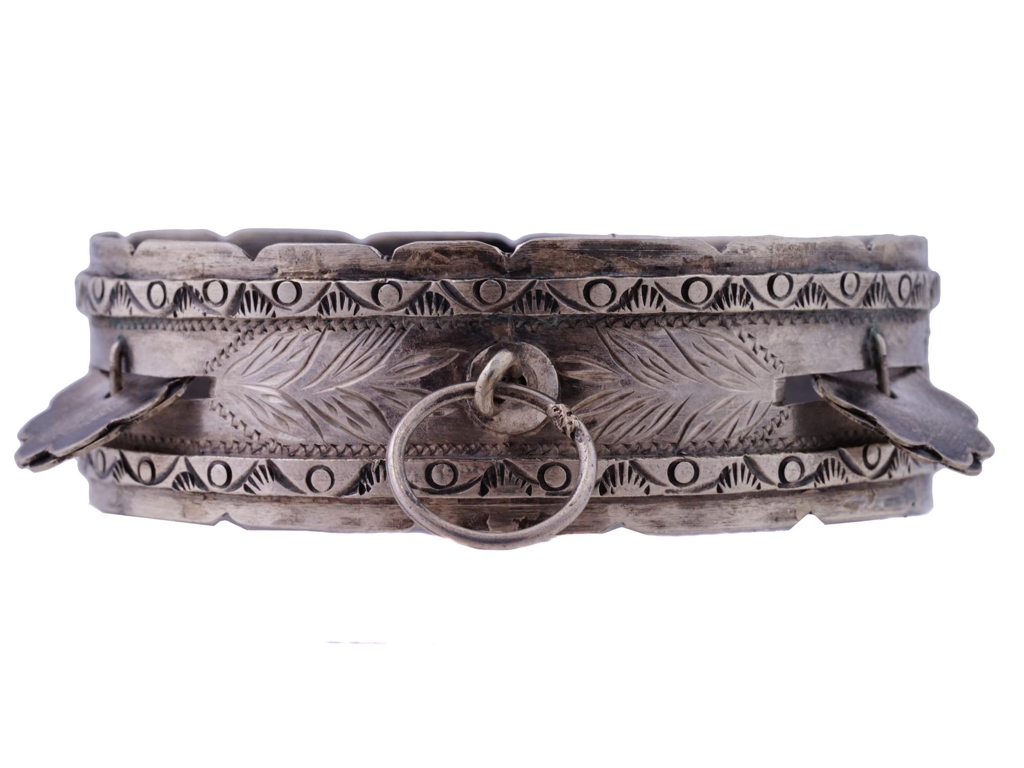 MIDDLE EASTERN ETCHED AND HINGED METAL BRACELET PIC-1