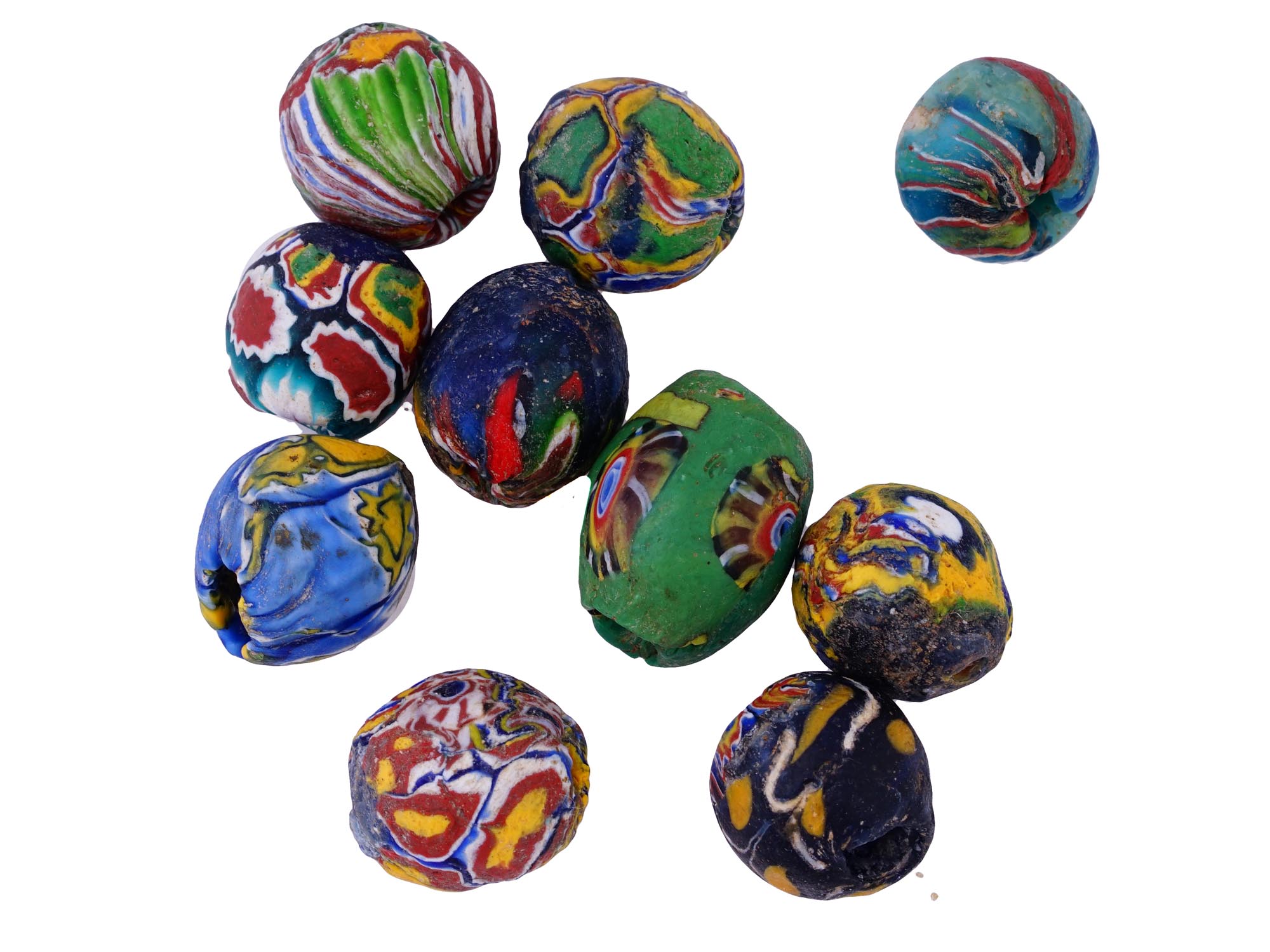 ROMAN GLASS BEADS CRAFTED IN MILLEFIORI TECHNIQUE PIC-0