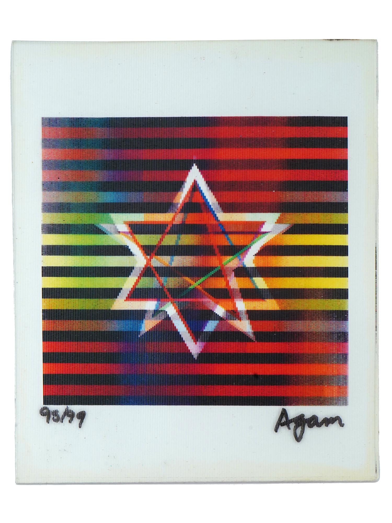 JUDAICA OP ART HOLOGRAM AGAMOGRAPH BY YAACOV AGAM PIC-0